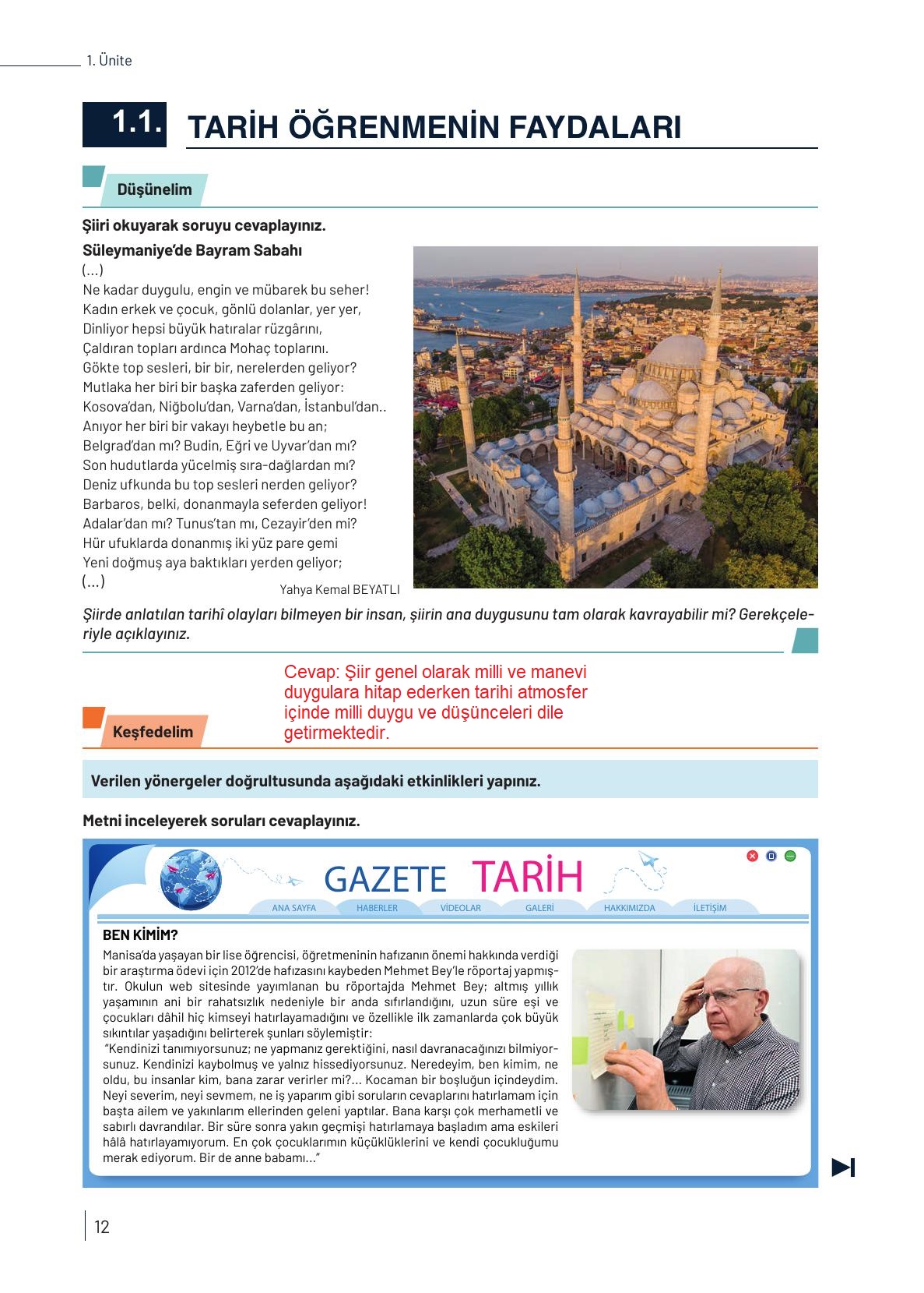 9. Sınıf Meb Yayınları Tarih Ders Kitabı Sayfa 12 Cevapları 9. Sınıf Meb Yayınları Tarih Ders Kitabı Sayfa 12 Cevapları