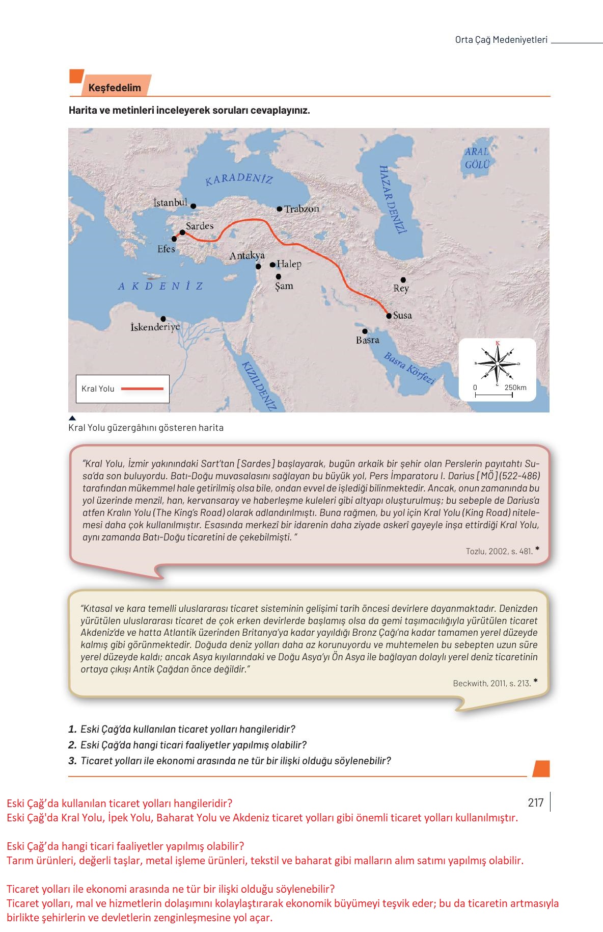 9. Sınıf Meb Yayınları Tarih Ders Kitabı Sayfa 217 Cevapları 9. Sınıf Meb Yayınları Tarih Ders Kitabı Sayfa 217 Cevapları