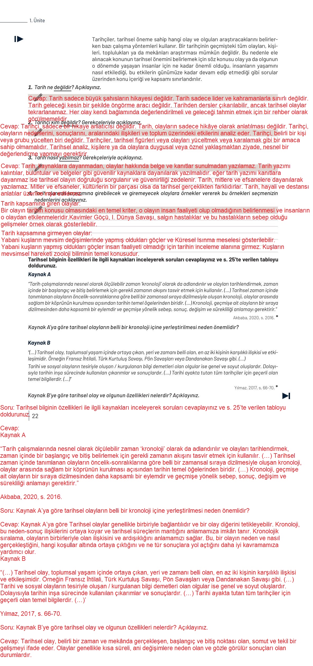 9. Sınıf Meb Yayınları Tarih Ders Kitabı Sayfa 22 Cevapları 9. Sınıf Meb Yayınları Tarih Ders Kitabı Sayfa 22 Cevapları