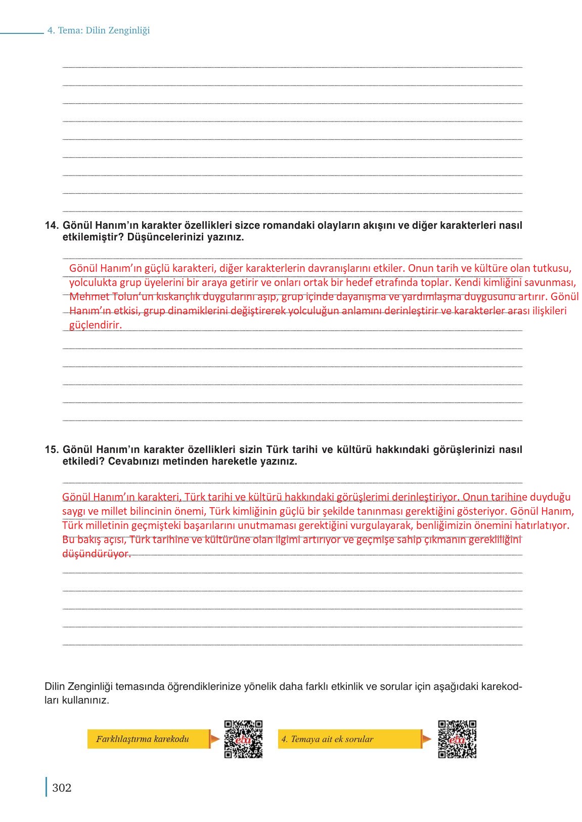 9. Sınıf Meb Yayınları Türkçe Ders Kitabı Sayfa 302 Cevapları