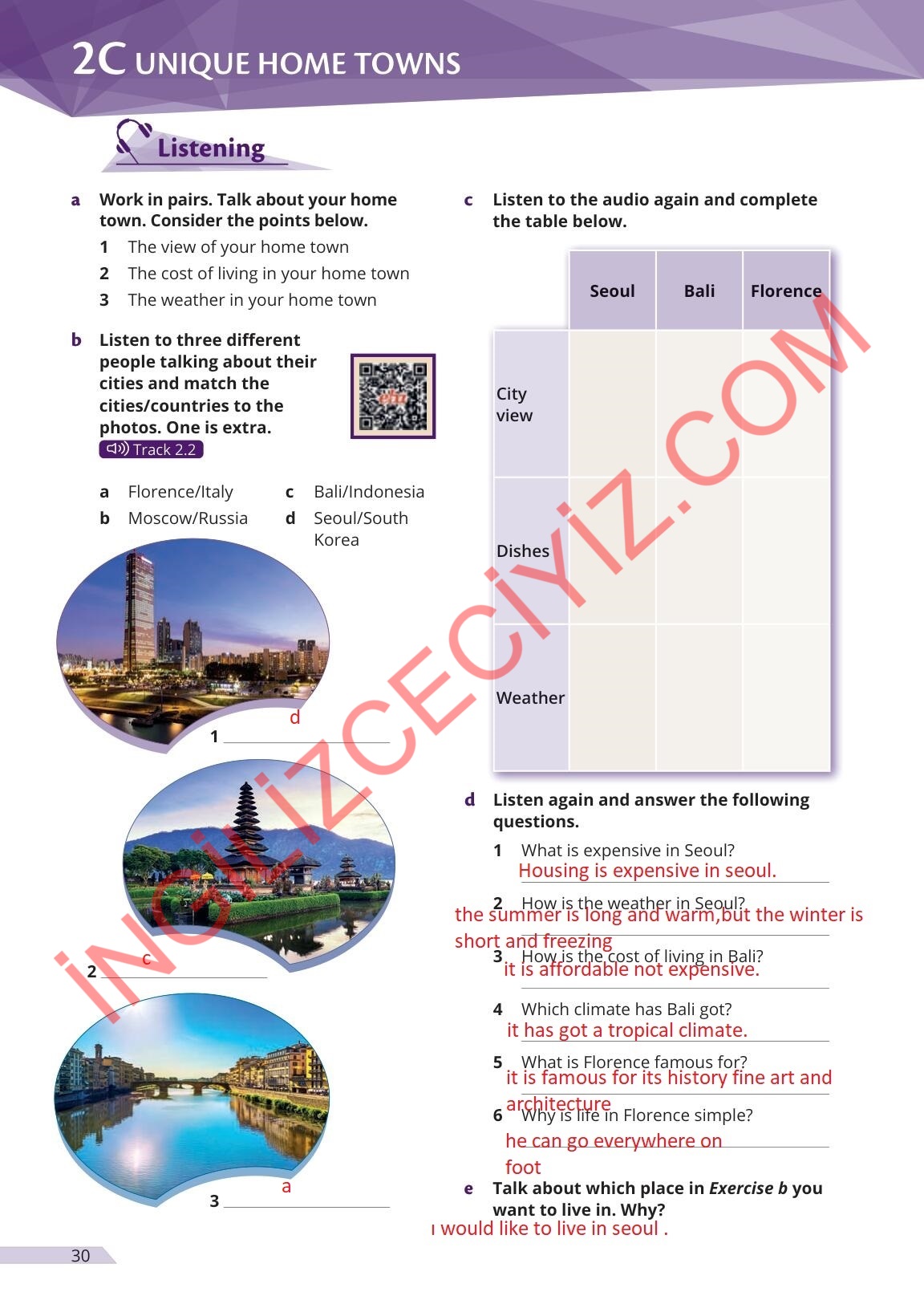 9. Sınıf Meb Yayınları Uplift İngilizce Ders Kitabı Sayfa 30 Cevapları