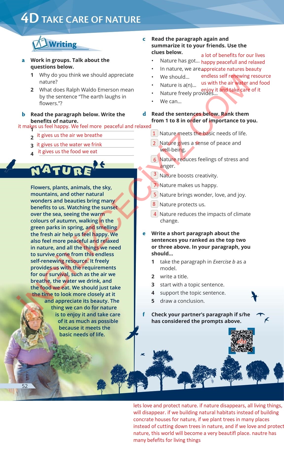 9. Sınıf Meb Yayınları Uplift İngilizce Ders Kitabı Sayfa 52 Cevapları