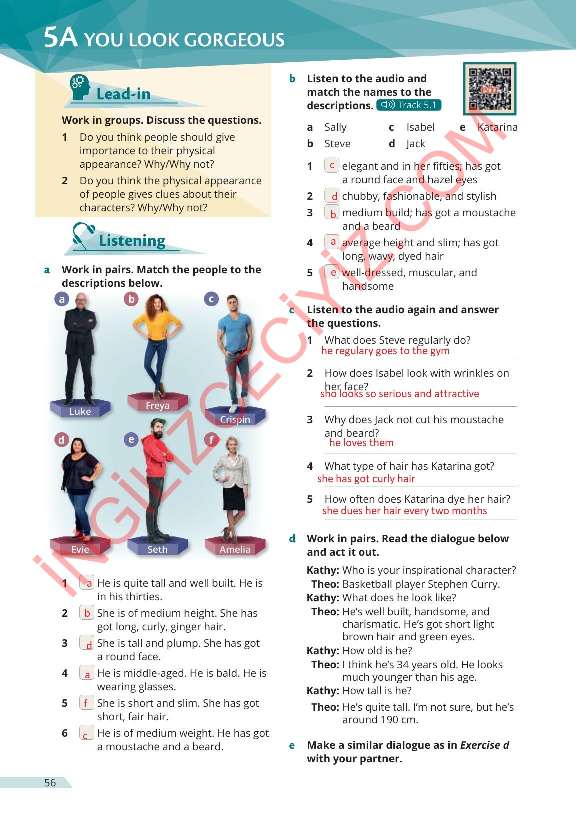 9. Sınıf Meb Yayınları Uplift İngilizce Ders Kitabı Sayfa 56 Cevapları