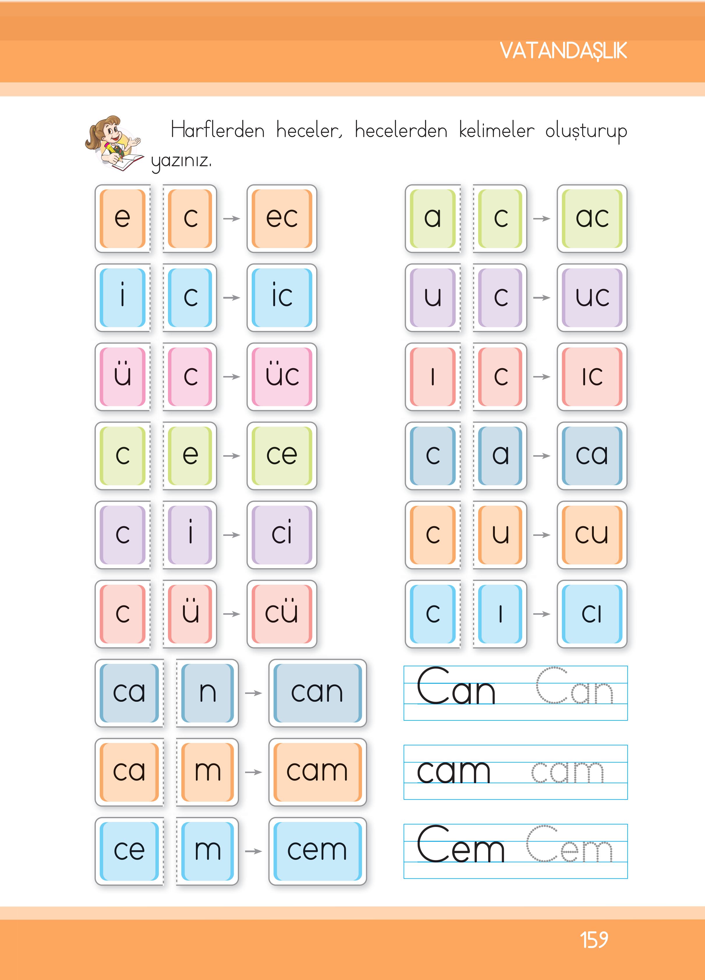 1. Sınıf İlke Yayınları İlk Okuma Yazma Kitabı Ders Kitabı Sayfa 159 ...