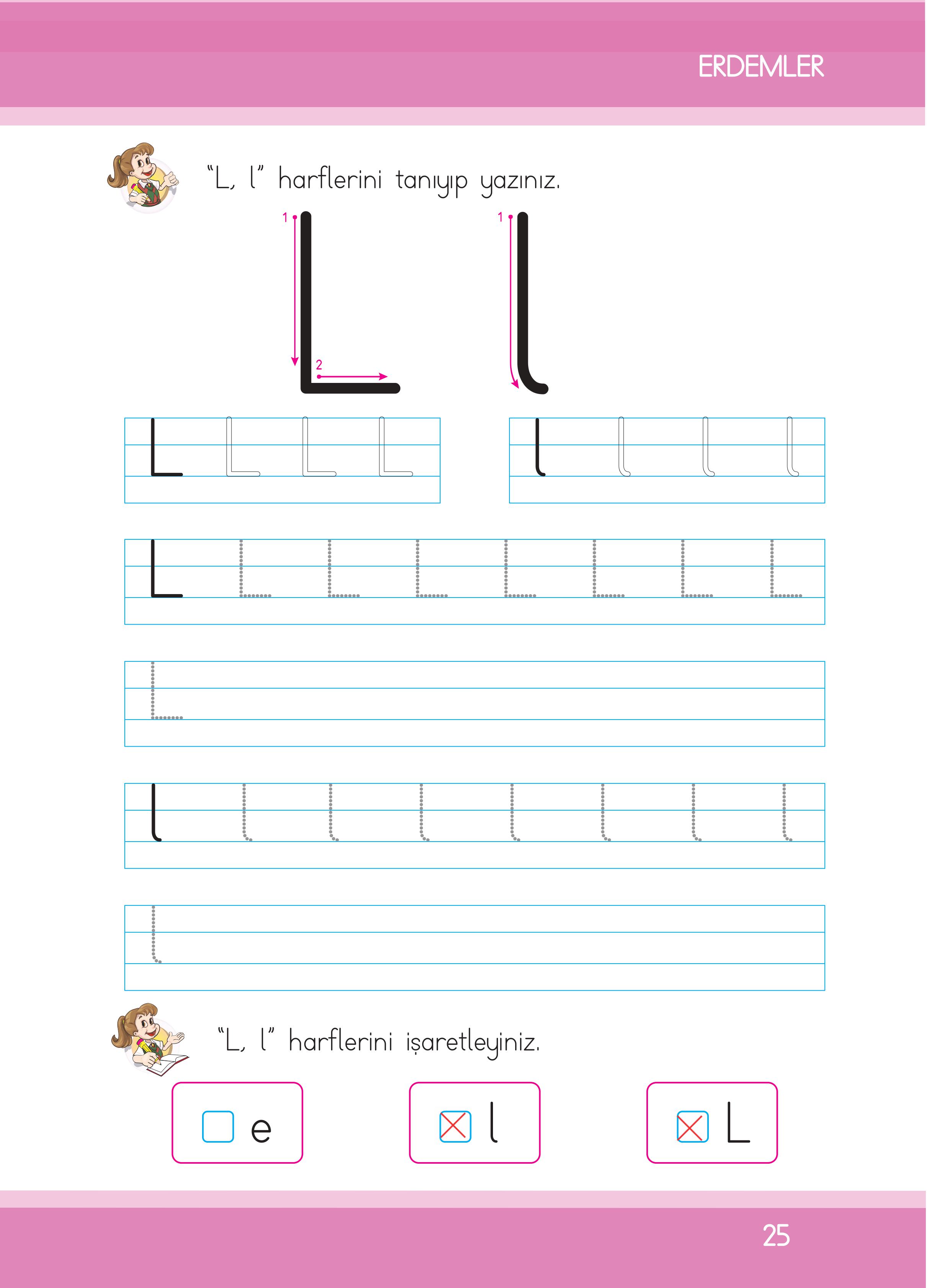 1. Sınıf İlke Yayınları İlk Okuma Yazma Kitabı Ders Kitabı Sayfa 25 Cevapları