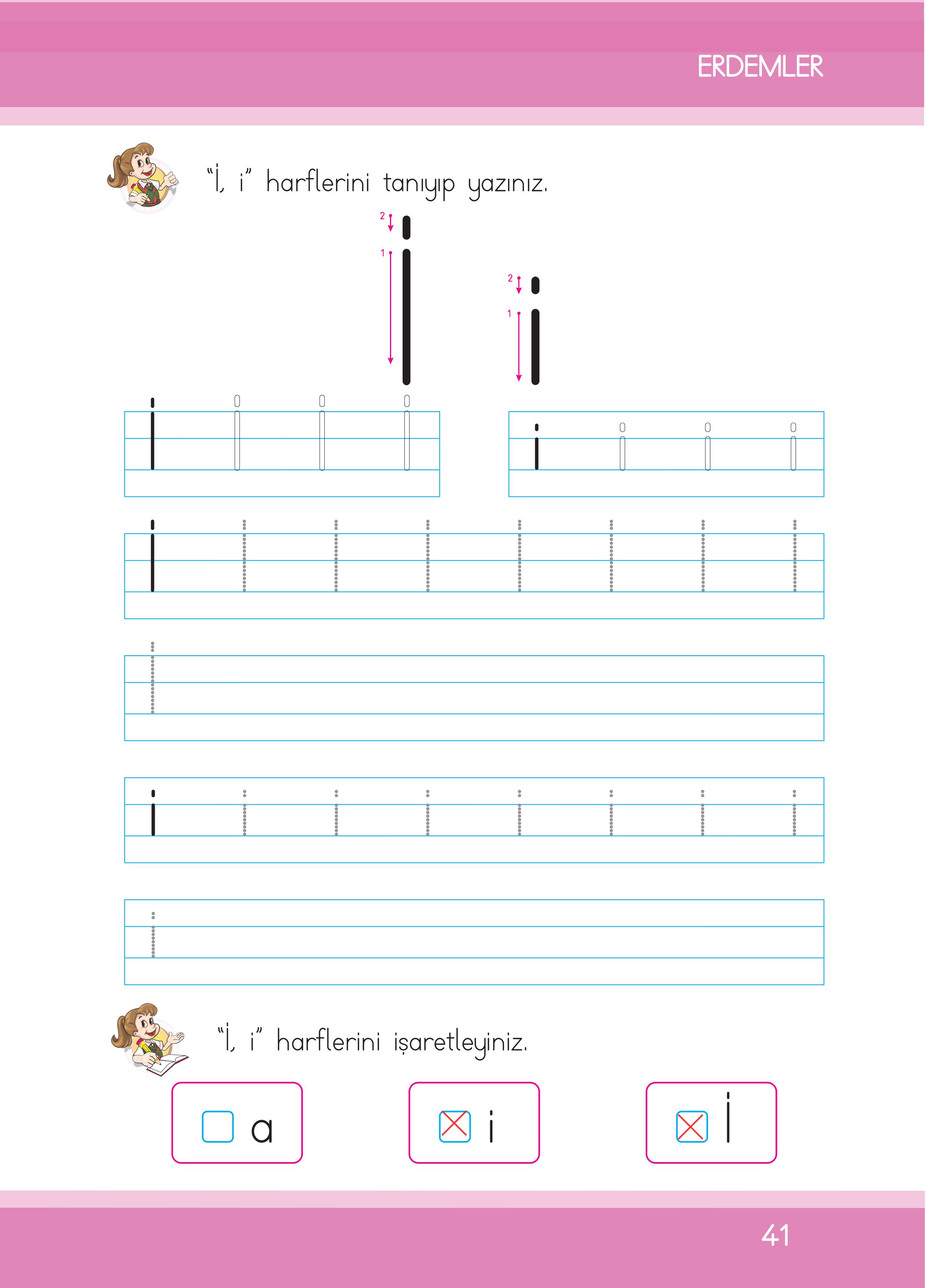 1. Sınıf İlke Yayınları İlk Okuma Yazma Kitabı Ders Kitabı Sayfa 41 Cevapları