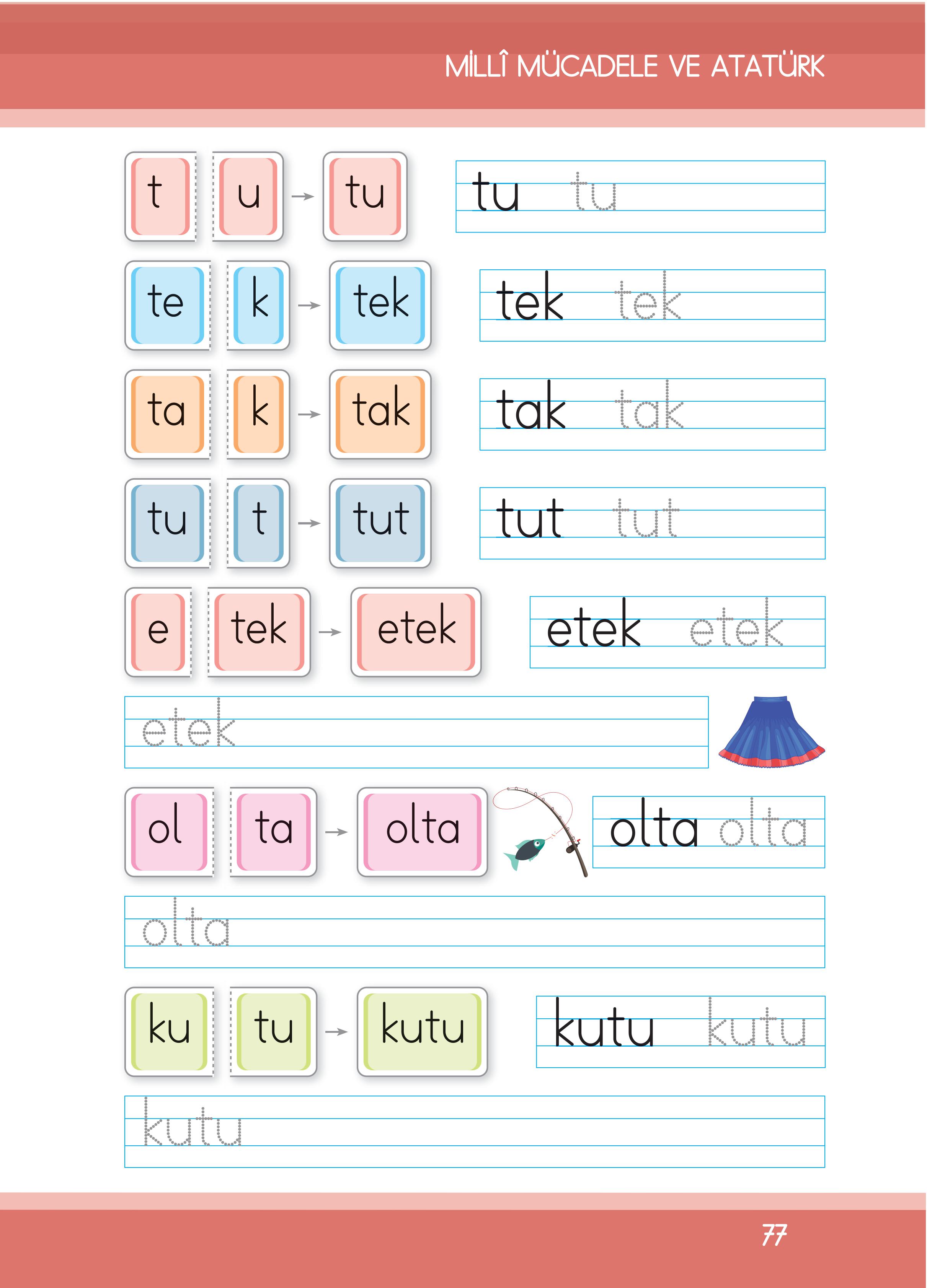 1. Sınıf İlke Yayınları İlk Okuma Yazma Kitabı Ders Kitabı Sayfa 77 Cevapları