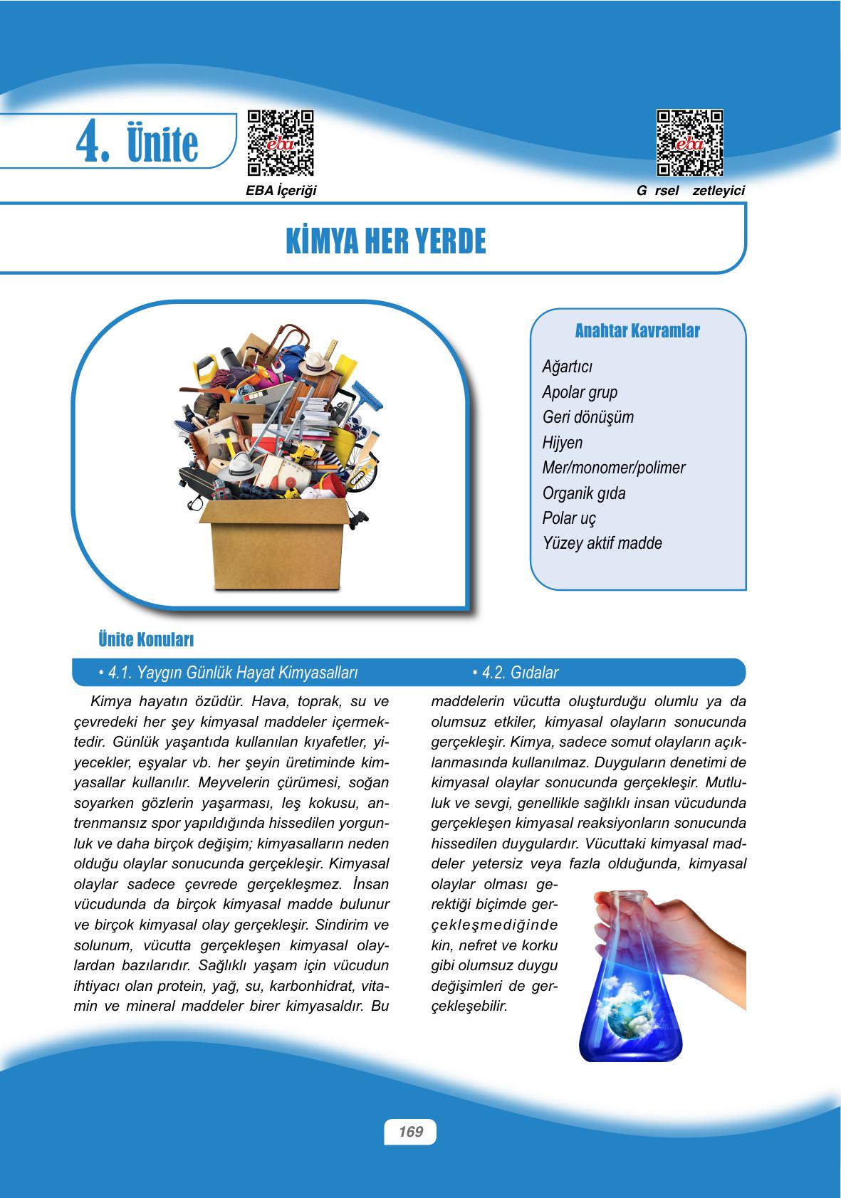 10. Sınıf Ata Yayıncılık Kimya Ders Kitabı Sayfa 169 Cevapları 10. Sınıf Ata Yayıncılık Kimya Ders Kitabı Sayfa 169 Cevapları