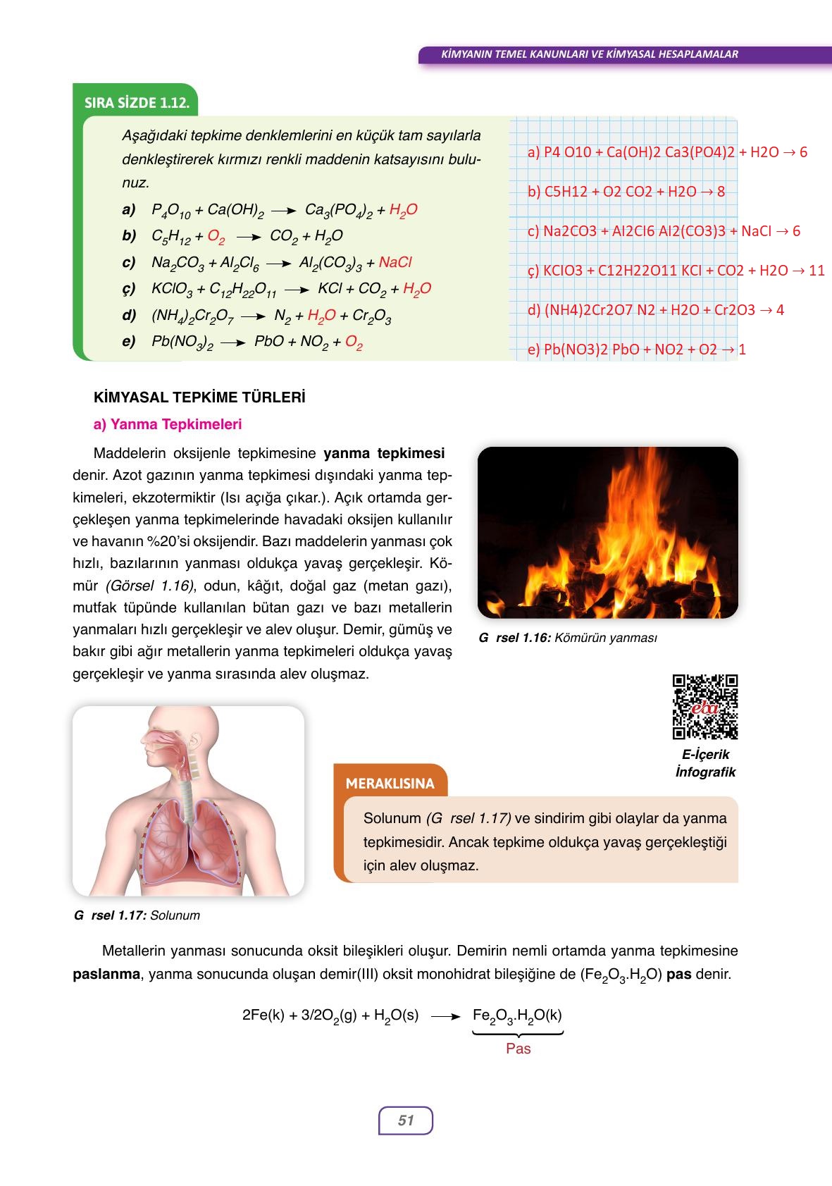 10. Sınıf Ata Yayıncılık Kimya Ders Kitabı Sayfa 51 Cevapları