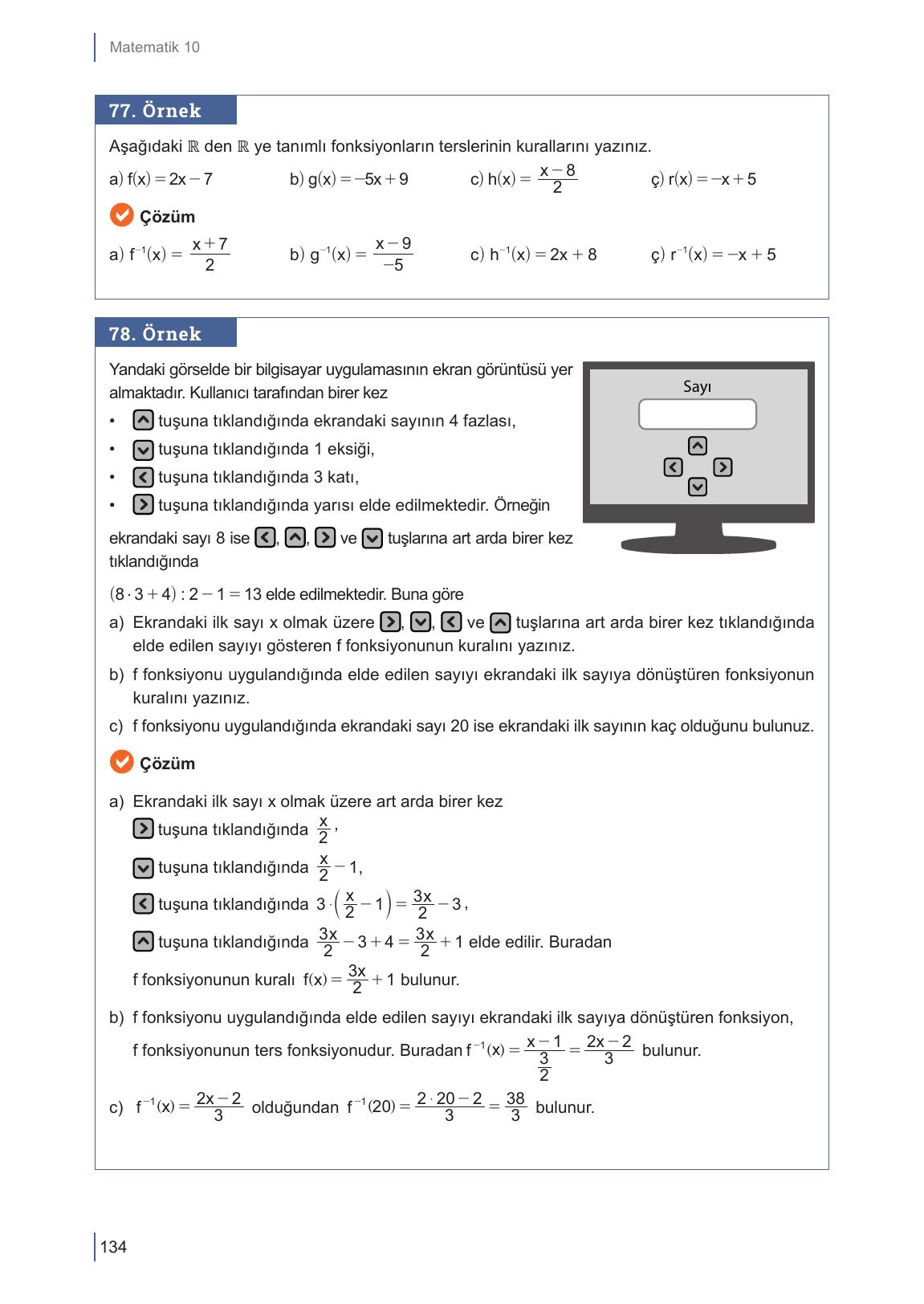 10. Sınıf Meb Yayınları Matematik Ders Kitabı Sayfa 134 Cevapları