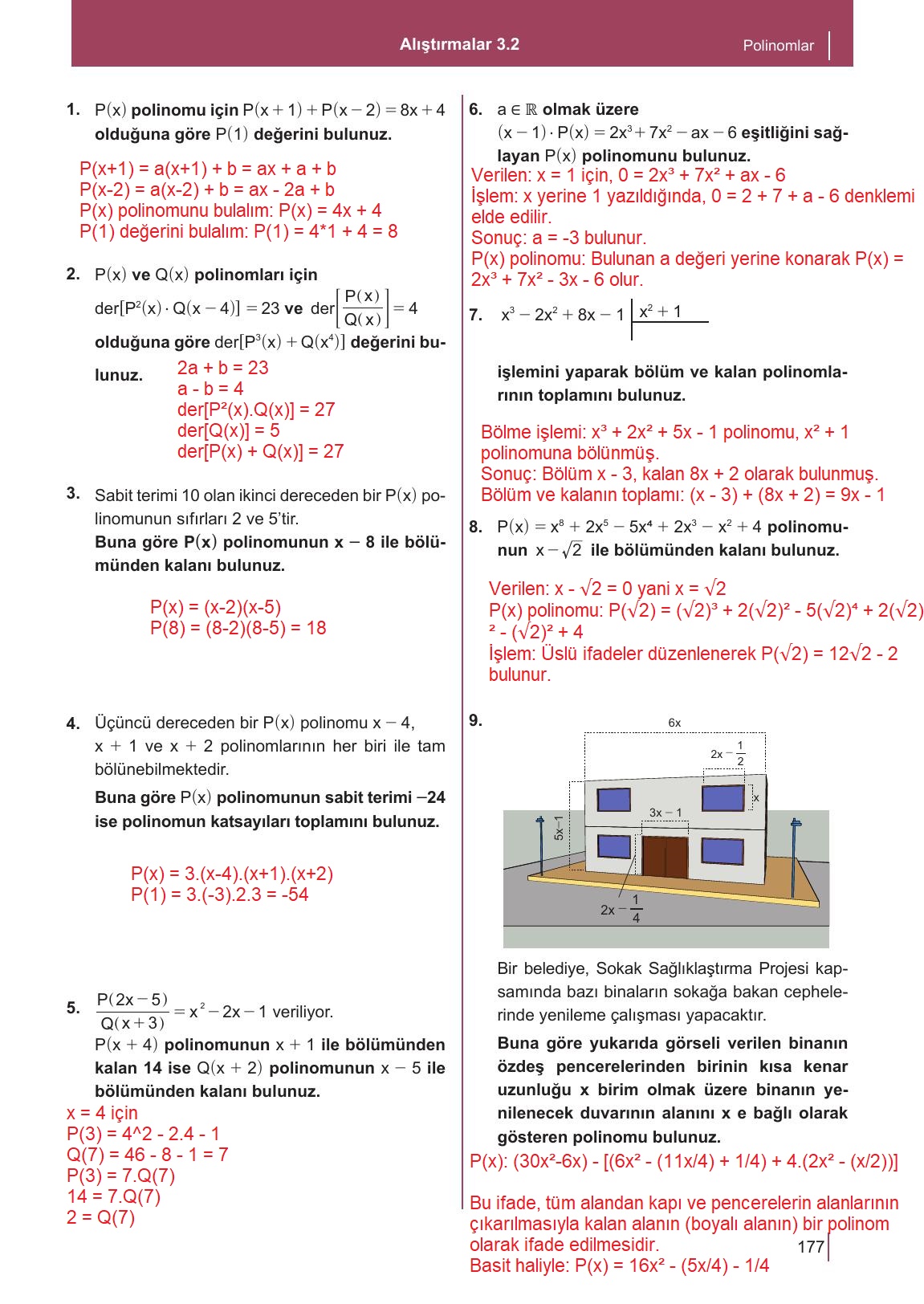 10. Sınıf Meb Yayınları Matematik Ders Kitabı Sayfa 177 Cevapları