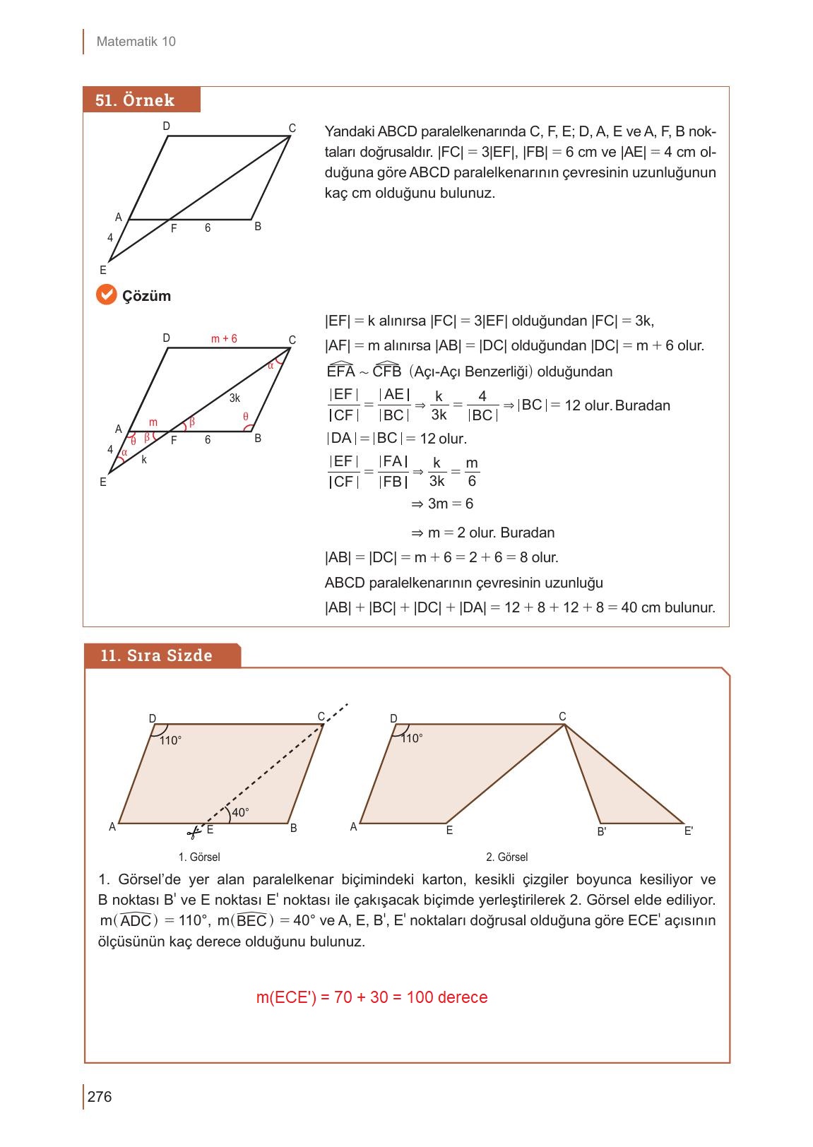 10. Sınıf Meb Yayınları Matematik Ders Kitabı Sayfa 276 Cevapları 10. Sınıf Meb Yayınları Matematik Ders Kitabı Sayfa 276 Cevapları