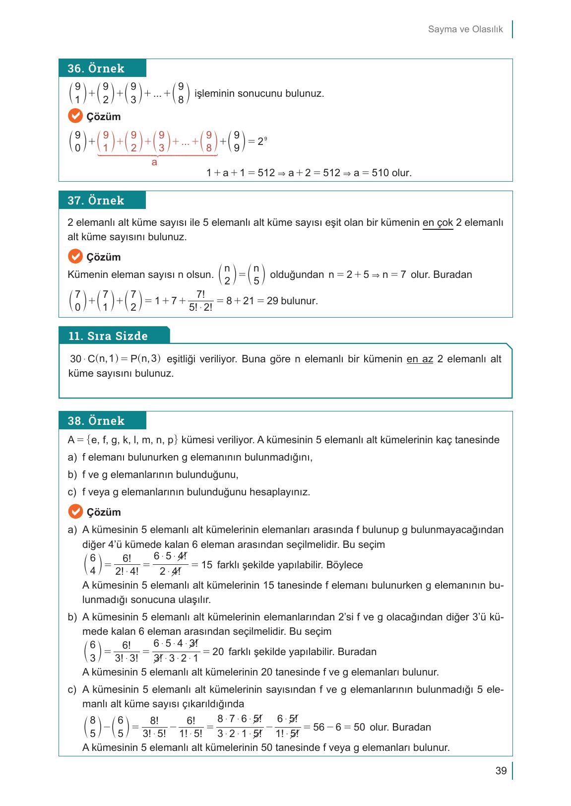 10. Sınıf Meb Yayınları Matematik Ders Kitabı Sayfa 39 Cevapları 10. Sınıf Meb Yayınları Matematik Ders Kitabı Sayfa 39 Cevapları