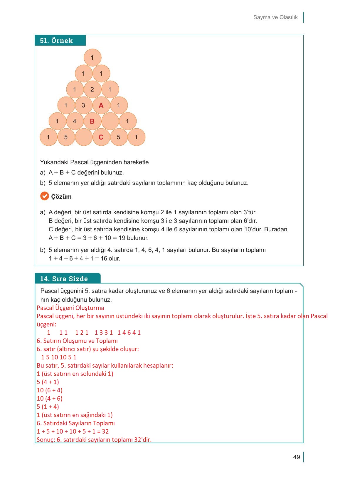 10. Sınıf Meb Yayınları Matematik Ders Kitabı Sayfa 49 Cevapları