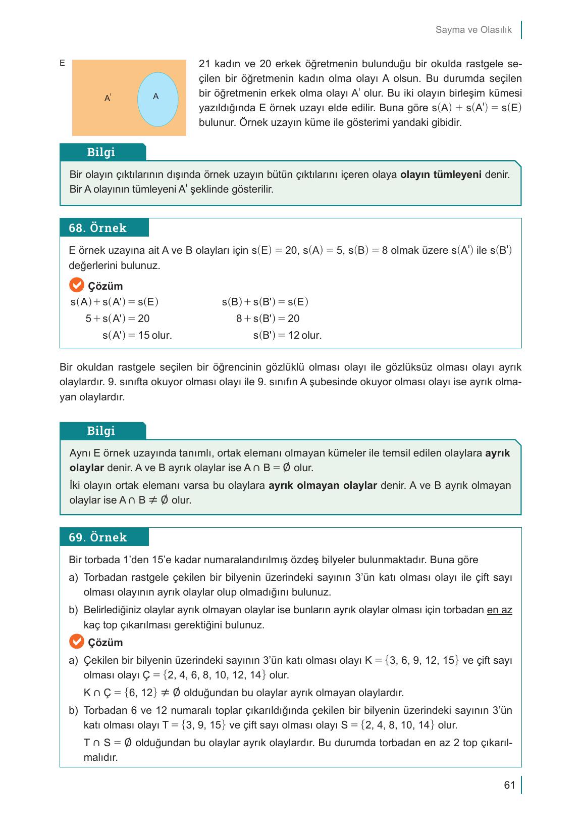 10. Sınıf Meb Yayınları Matematik Ders Kitabı Sayfa 61 Cevapları 10. Sınıf Meb Yayınları Matematik Ders Kitabı Sayfa 61 Cevapları
