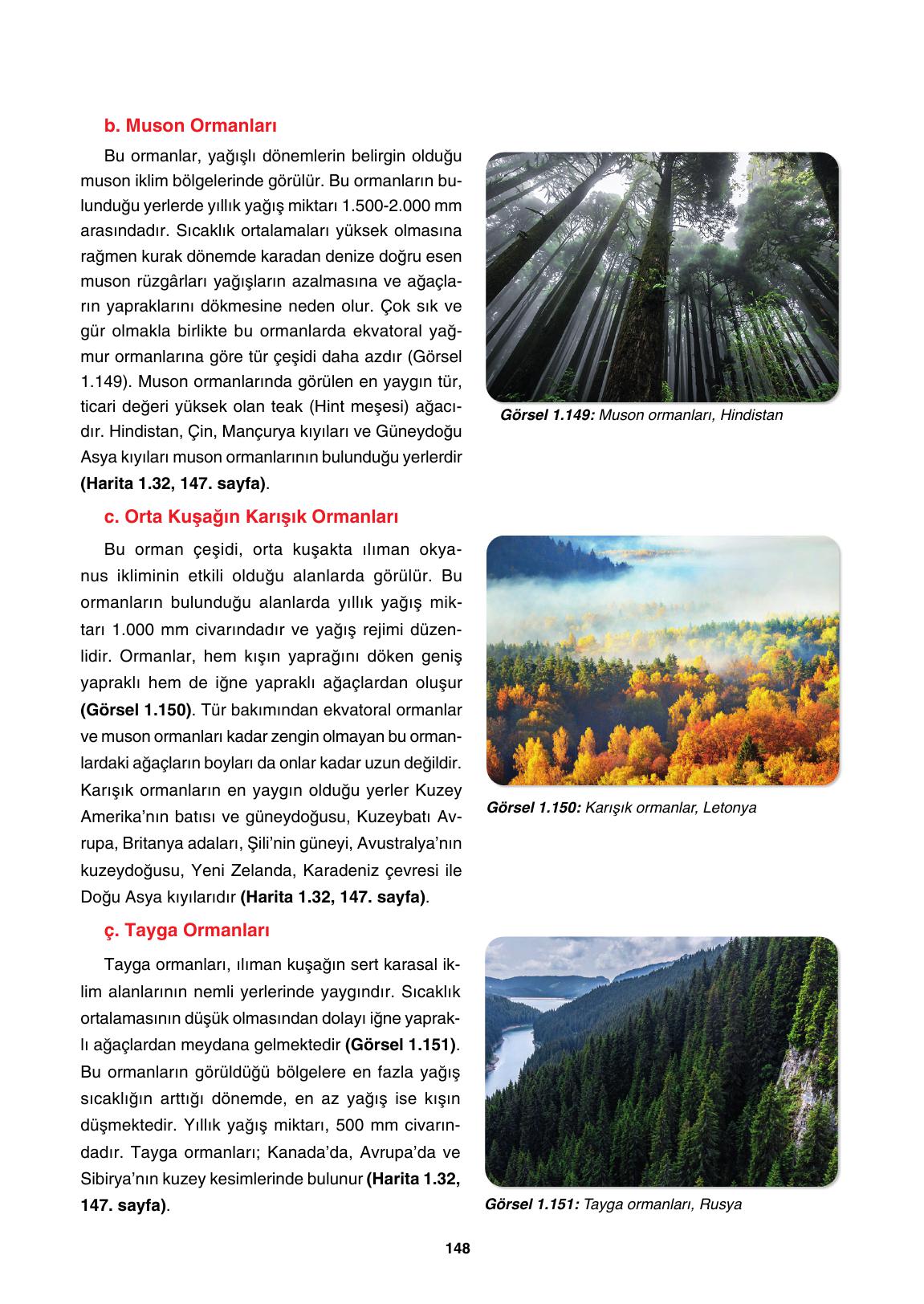 10. Sınıf Tutku Yayıncılık Coğrafya Ders Kitabı Sayfa 148 Cevapları