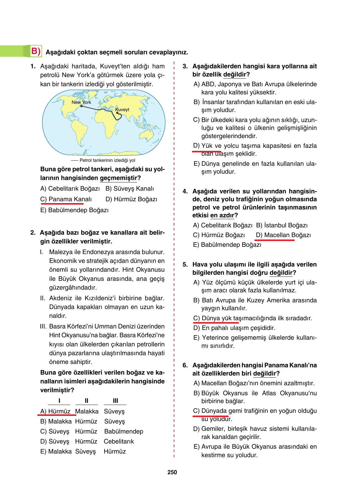 10. Sınıf Tutku Yayıncılık Coğrafya Ders Kitabı Sayfa 250 Cevapları 10. Sınıf Tutku Yayıncılık Coğrafya Ders Kitabı Sayfa 250 Cevapları