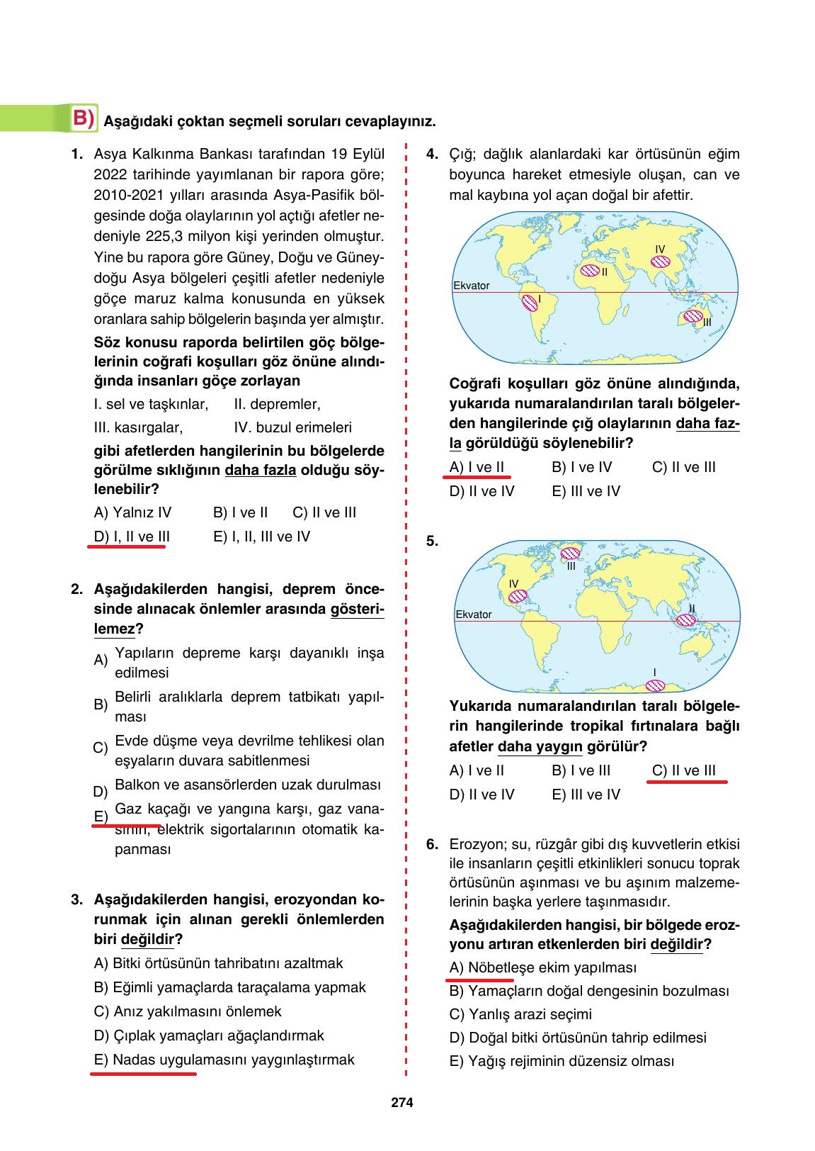 10. Sınıf Tutku Yayıncılık Coğrafya Ders Kitabı Sayfa 274 Cevapları 10. Sınıf Tutku Yayıncılık Coğrafya Ders Kitabı Sayfa 274 Cevapları
