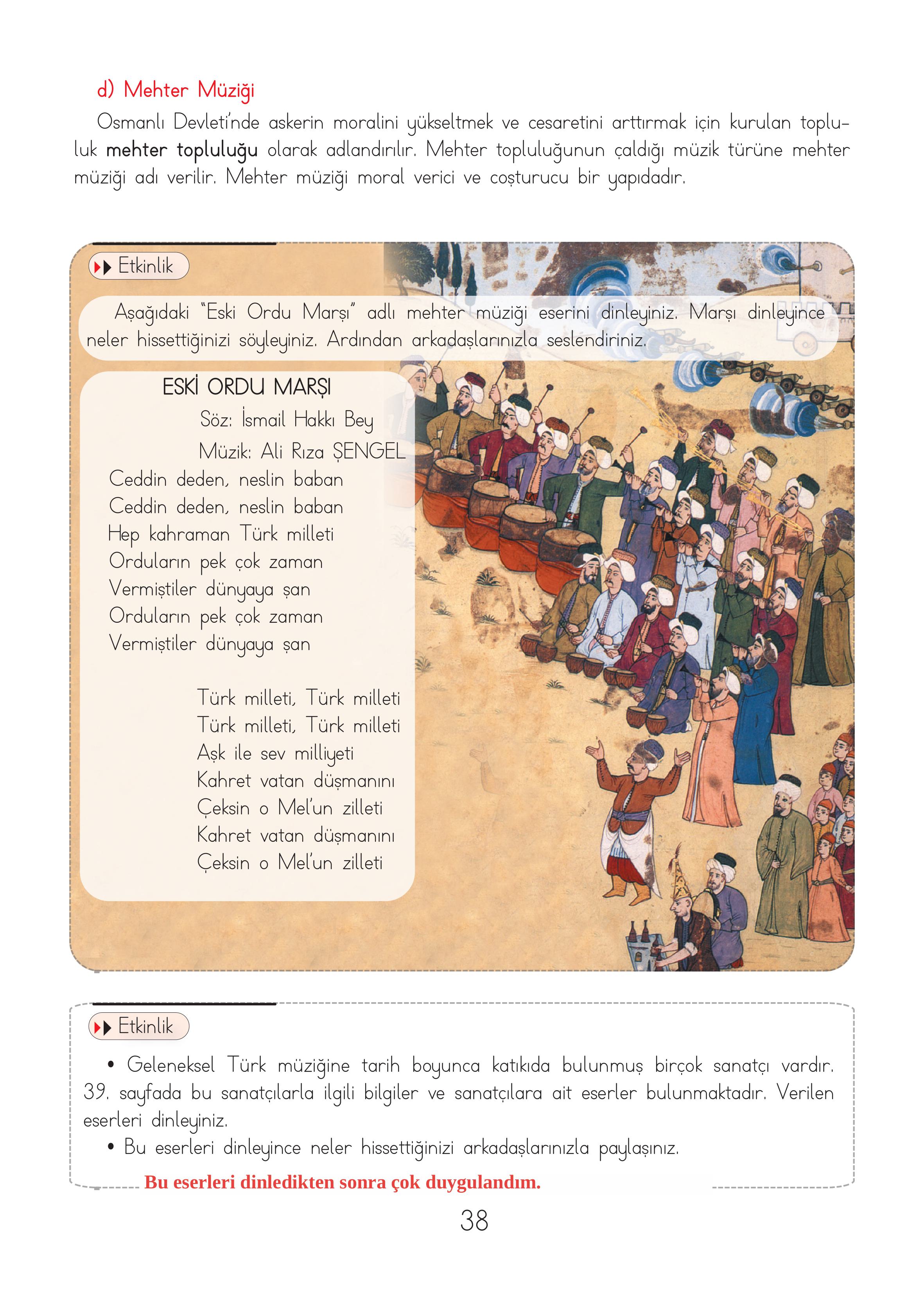 3. Sınıf Hecce Yayıncılık Müzik Ders Kitabı Sayfa 38 Cevapları