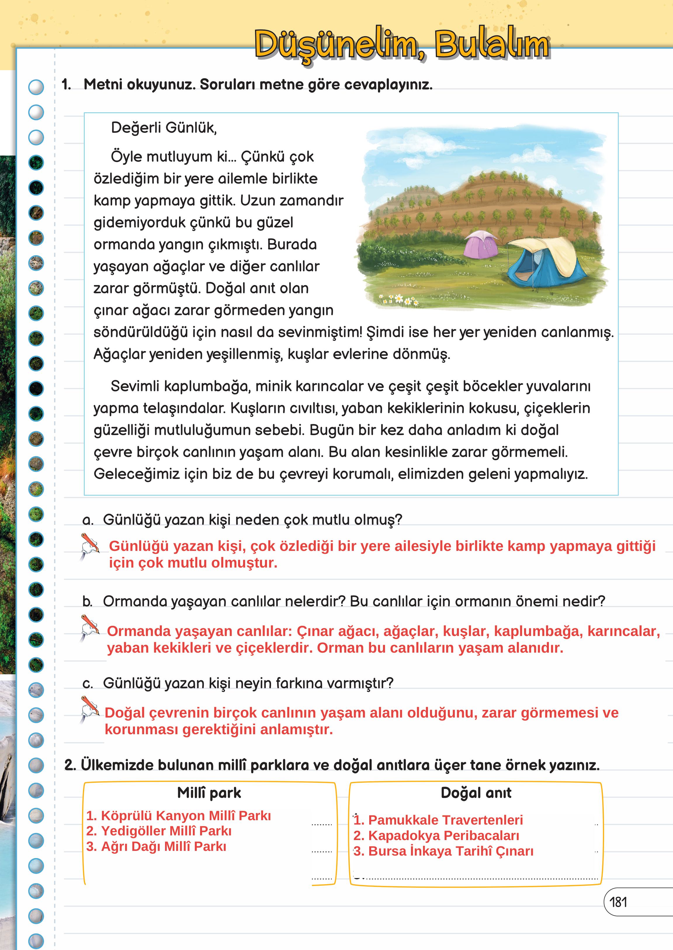 3. Sınıf Meb Yayınları Fen Bilimleri Ders Kitabı Sayfa 181 Cevapları 3. Sınıf Meb Yayınları Fen Bilimleri Ders Kitabı Sayfa 181 Cevapları