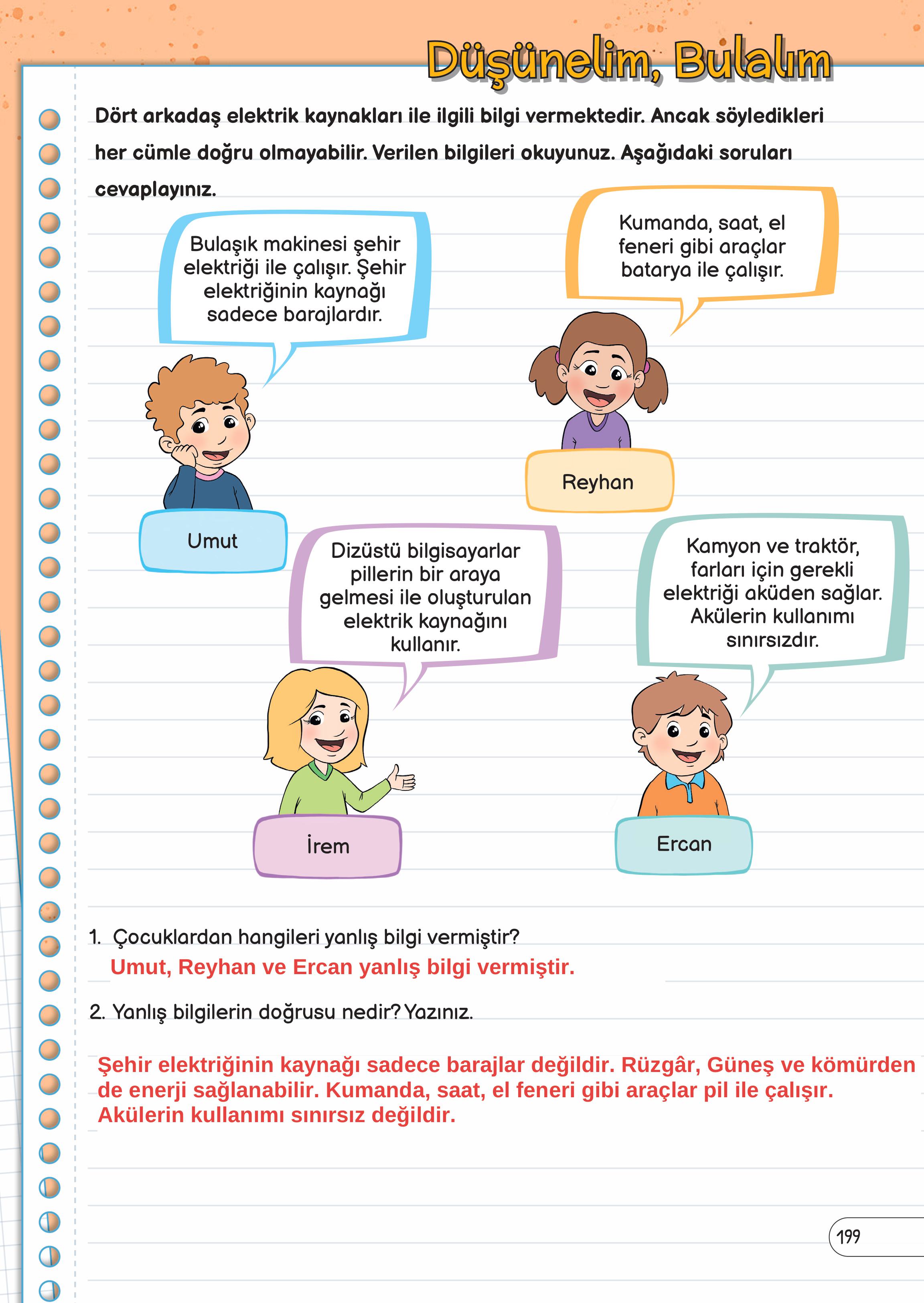 3. Sınıf Meb Yayınları Fen Bilimleri Ders Kitabı Sayfa 199 Cevapları 3. Sınıf Meb Yayınları Fen Bilimleri Ders Kitabı Sayfa 199 Cevapları
