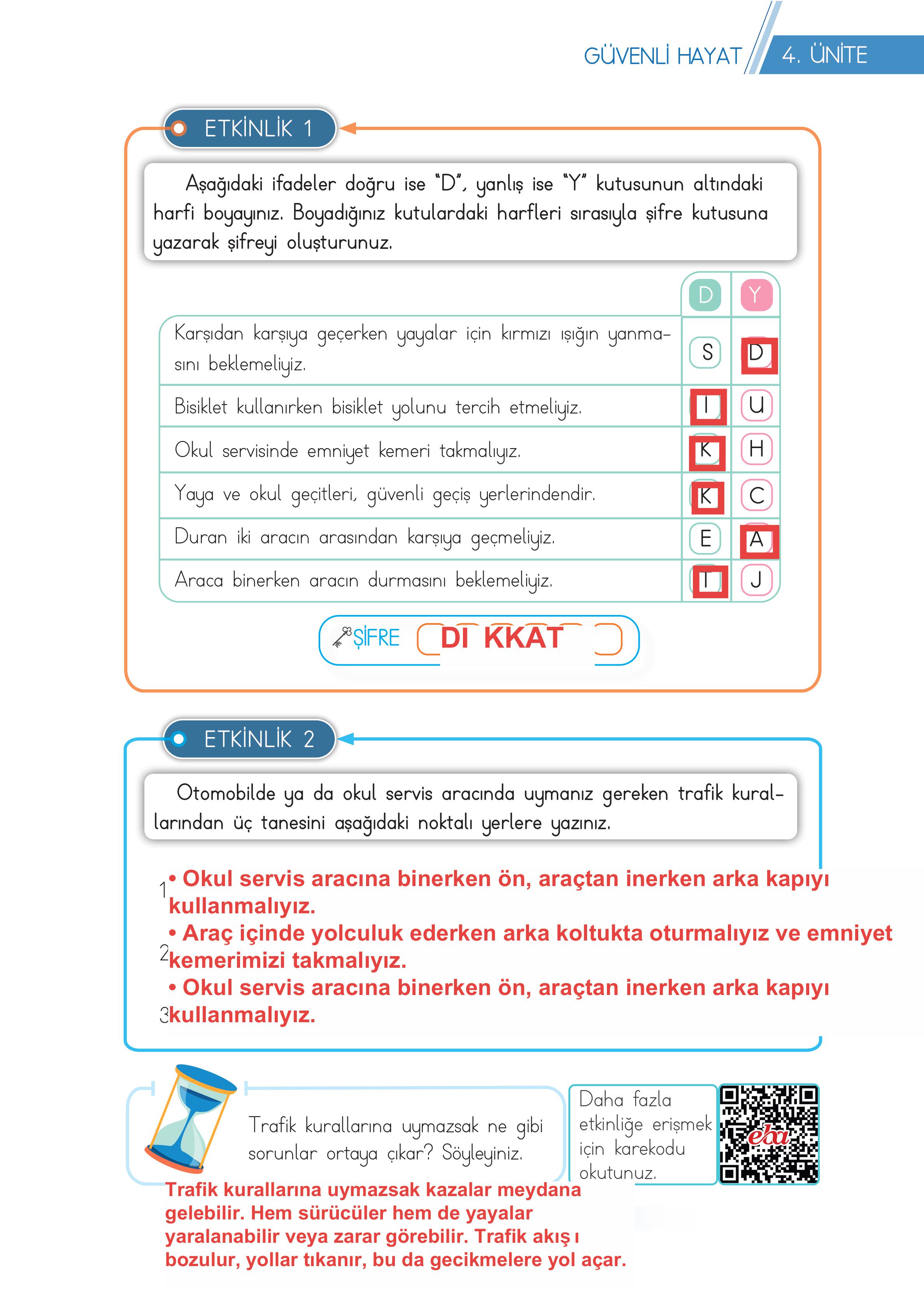 3. Sınıf Meb Yayınları Hayat Bilgisi Ders Kitabı Sayfa 123 Cevapları