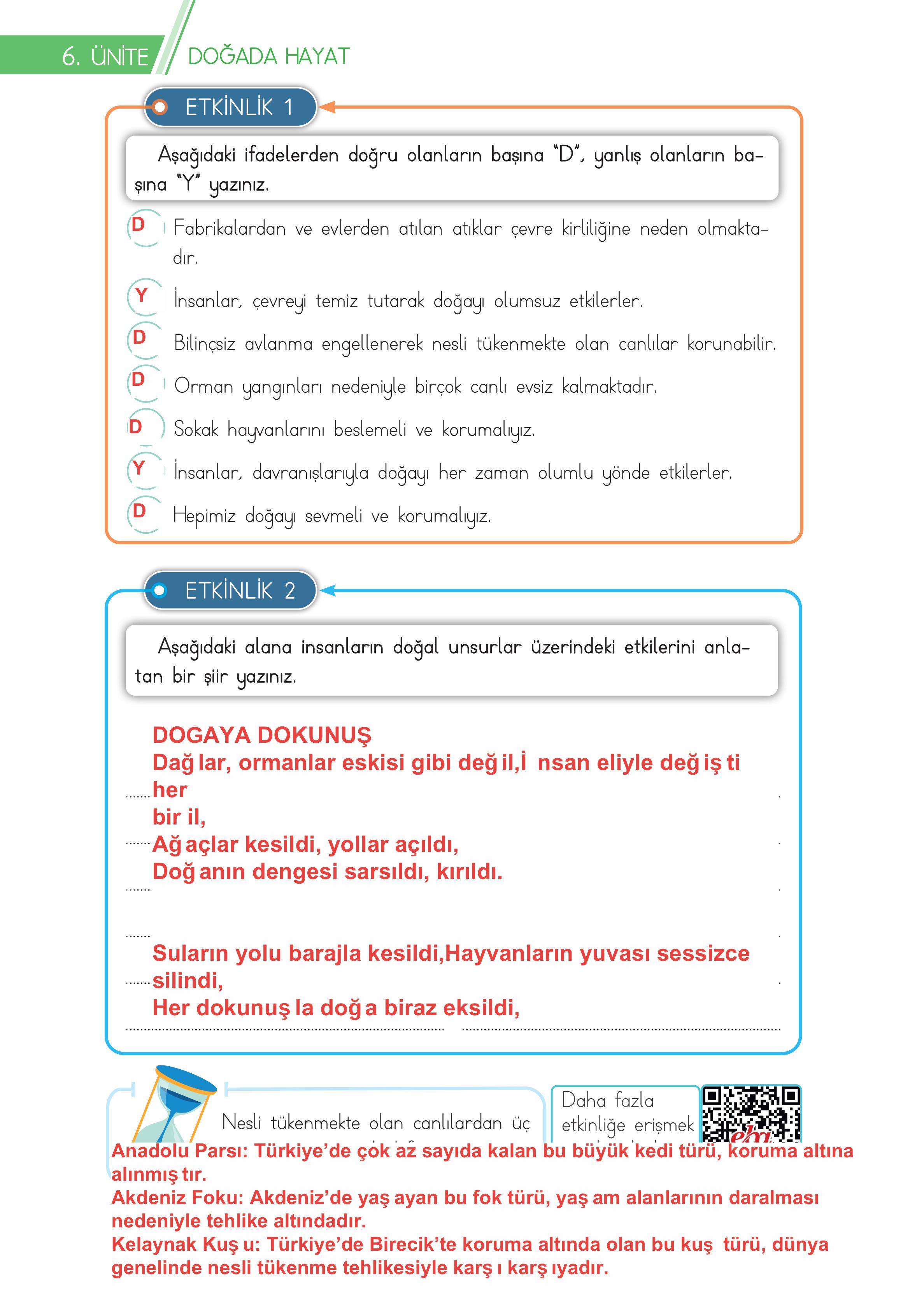 3. Sınıf Meb Yayınları Hayat Bilgisi Ders Kitabı Sayfa 198 Cevapları