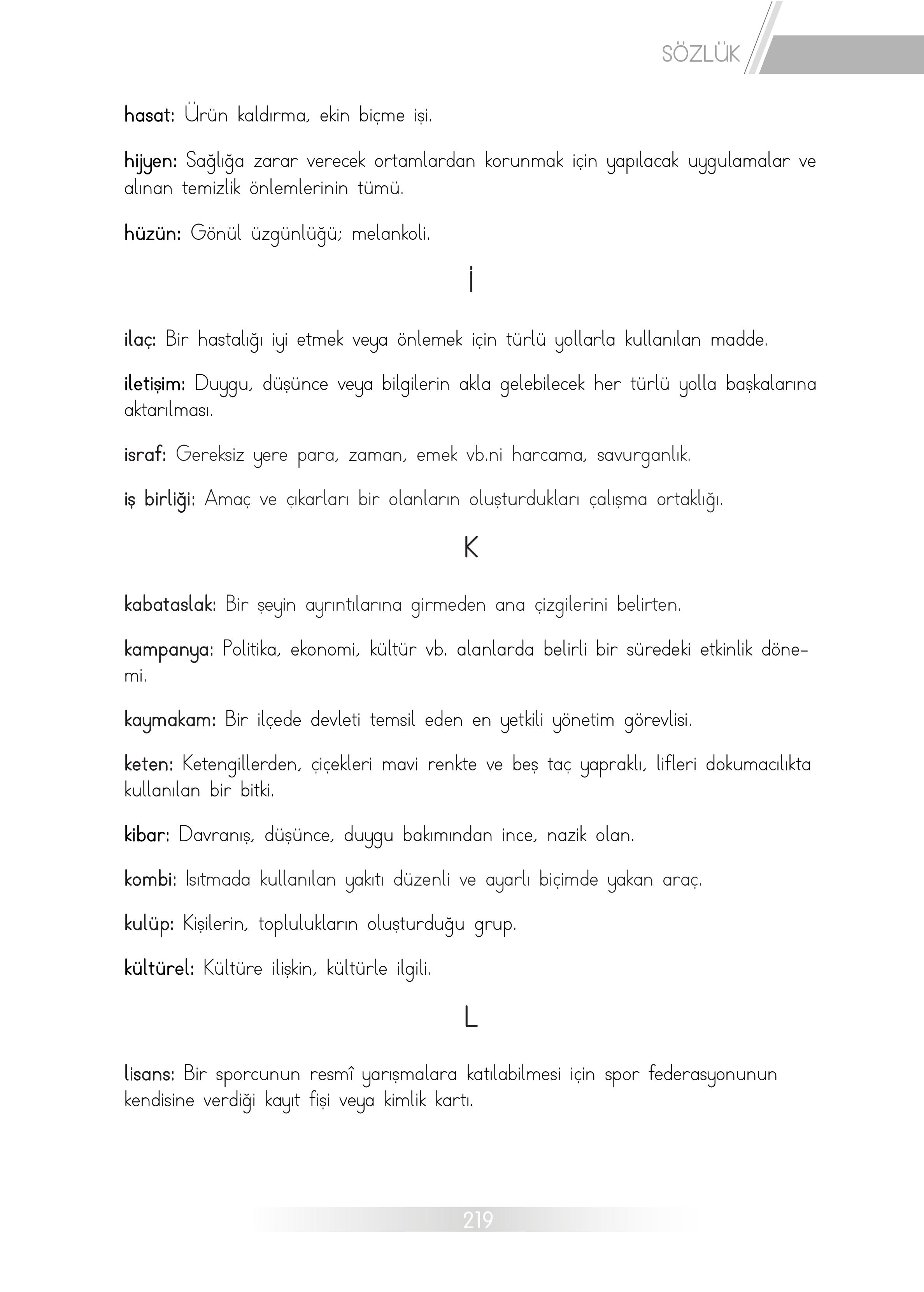 3. Sınıf Meb Yayınları Hayat Bilgisi Ders Kitabı Sayfa 219 Cevapları