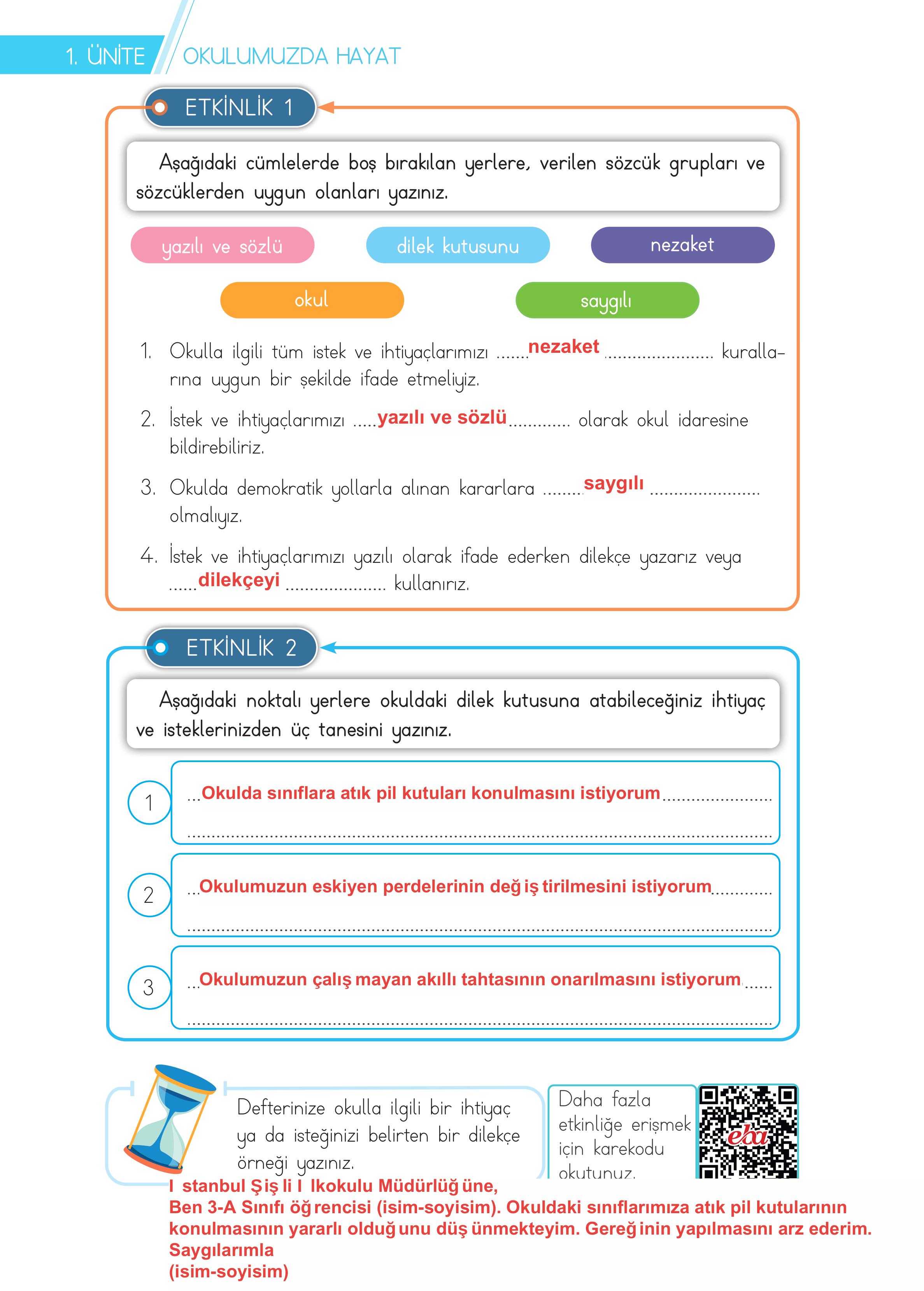 3. Sınıf Meb Yayınları Hayat Bilgisi Ders Kitabı Sayfa 34 Cevapları 3. Sınıf Meb Yayınları Hayat Bilgisi Ders Kitabı Sayfa 34 Cevapları