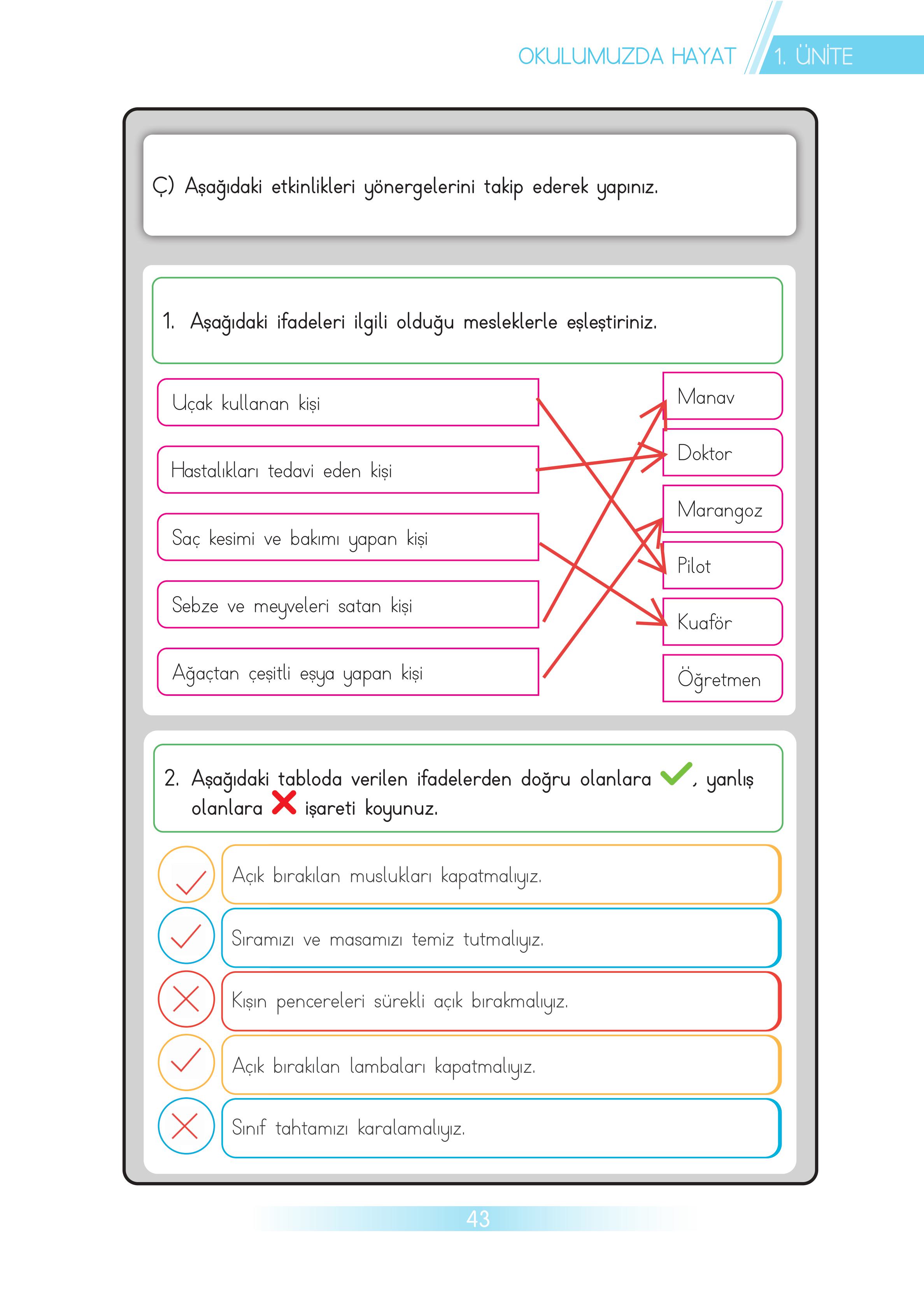 3. Sınıf Meb Yayınları Hayat Bilgisi Ders Kitabı Sayfa 43 Cevapları 3. Sınıf Meb Yayınları Hayat Bilgisi Ders Kitabı Sayfa 43 Cevapları