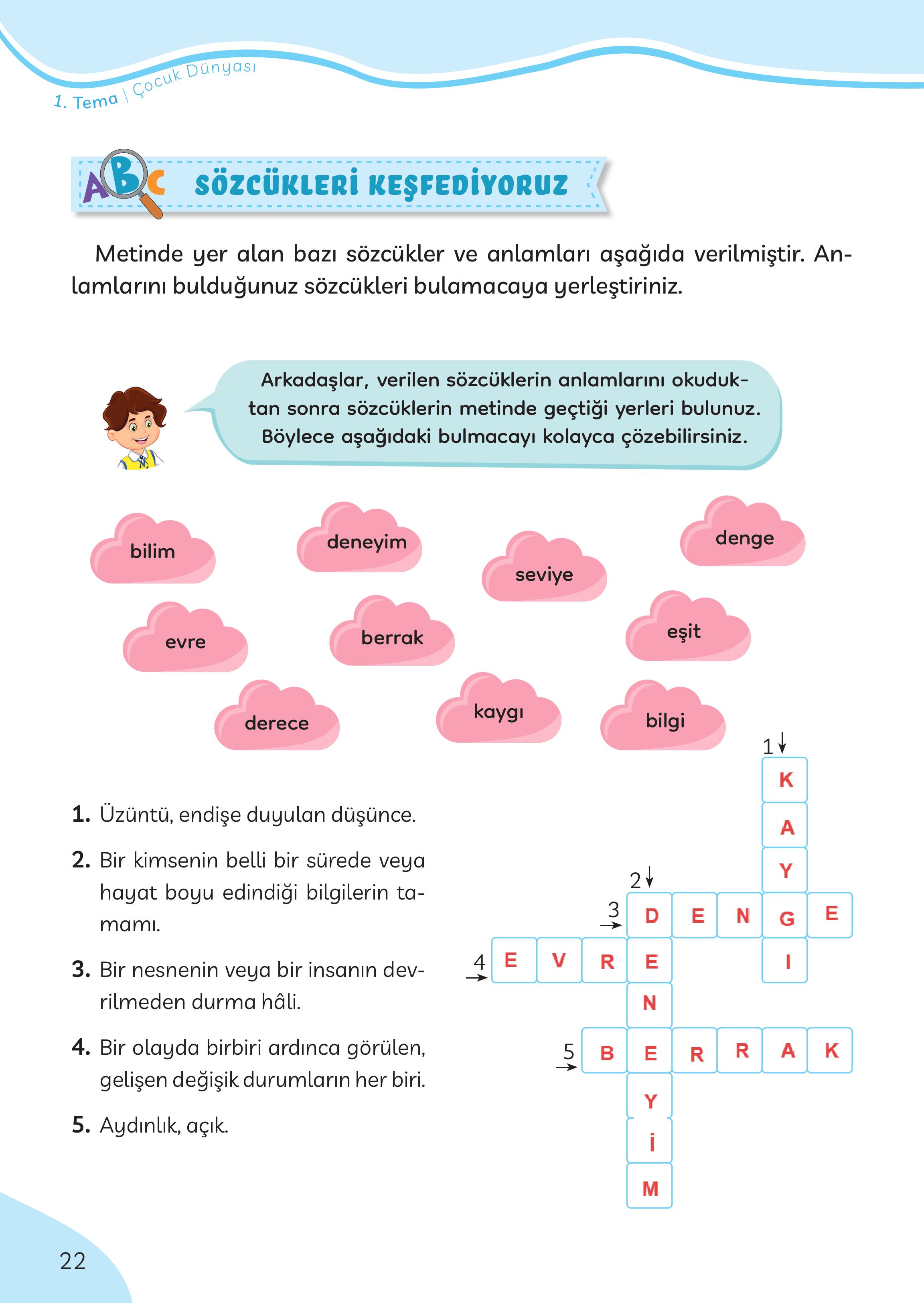 3. Sınıf Meb Yayınları Türkçe Ders Kitabı Sayfa 22 Cevapları