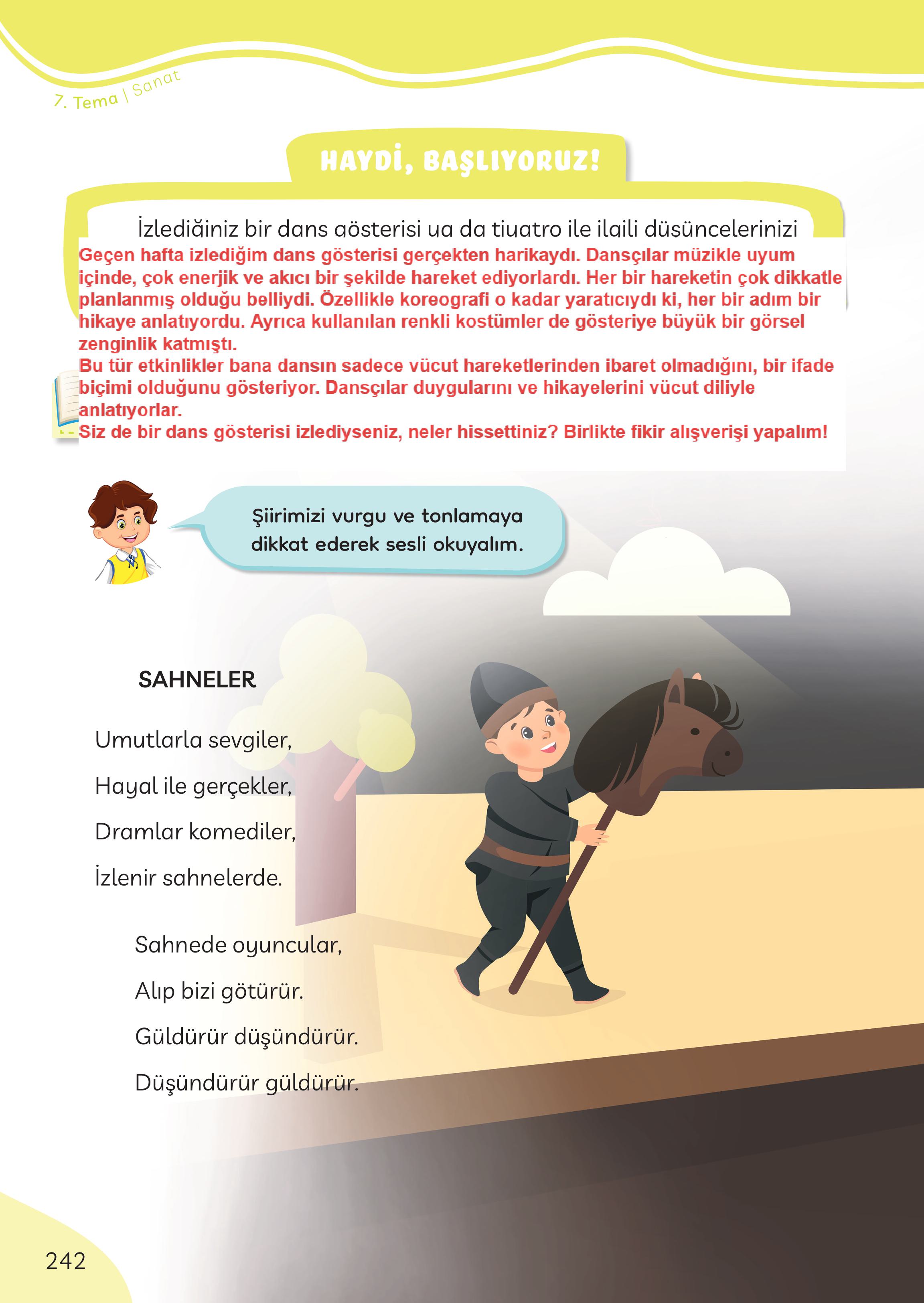 3. Sınıf Meb Yayınları Türkçe Ders Kitabı Sayfa 242 Cevapları