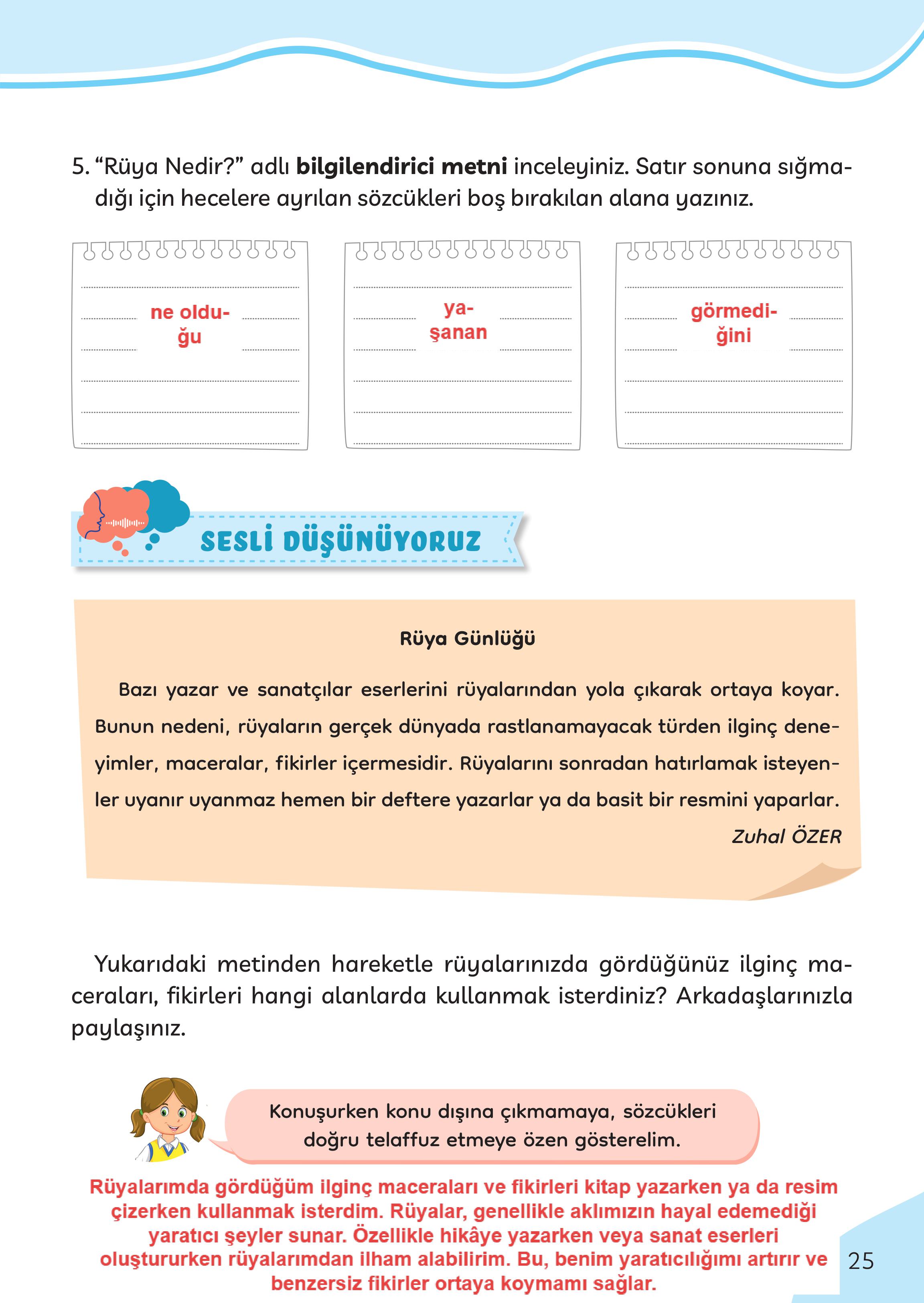 3. Sınıf Meb Yayınları Türkçe Ders Kitabı Sayfa 25 Cevapları 3. Sınıf Meb Yayınları Türkçe Ders Kitabı Sayfa 25 Cevapları