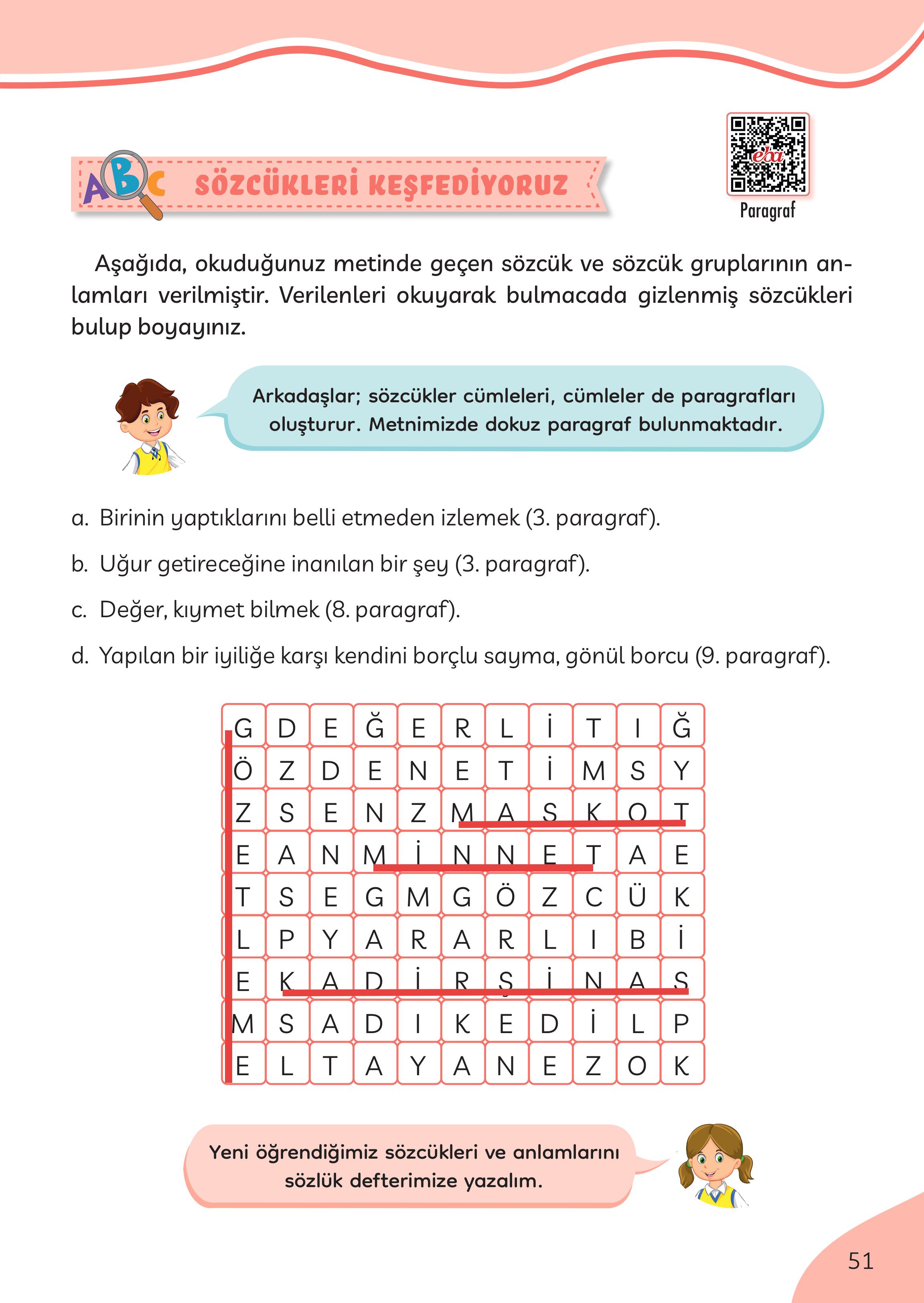 3. Sınıf Meb Yayınları Türkçe Ders Kitabı Sayfa 51 Cevapları 3. Sınıf Meb Yayınları Türkçe Ders Kitabı Sayfa 51 Cevapları