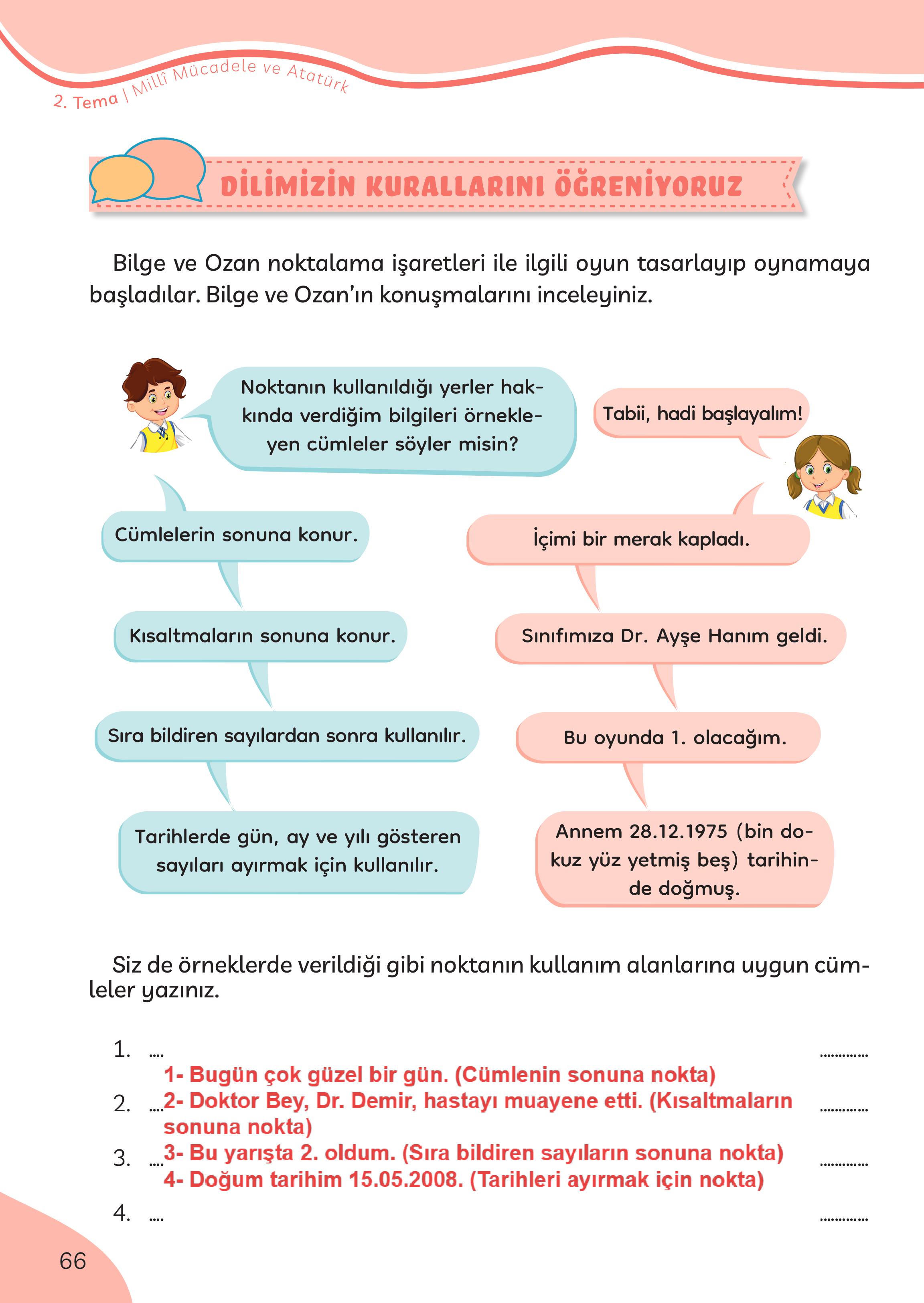 3. Sınıf Meb Yayınları Türkçe Ders Kitabı Sayfa 66 Cevapları 3. Sınıf Meb Yayınları Türkçe Ders Kitabı Sayfa 66 Cevapları