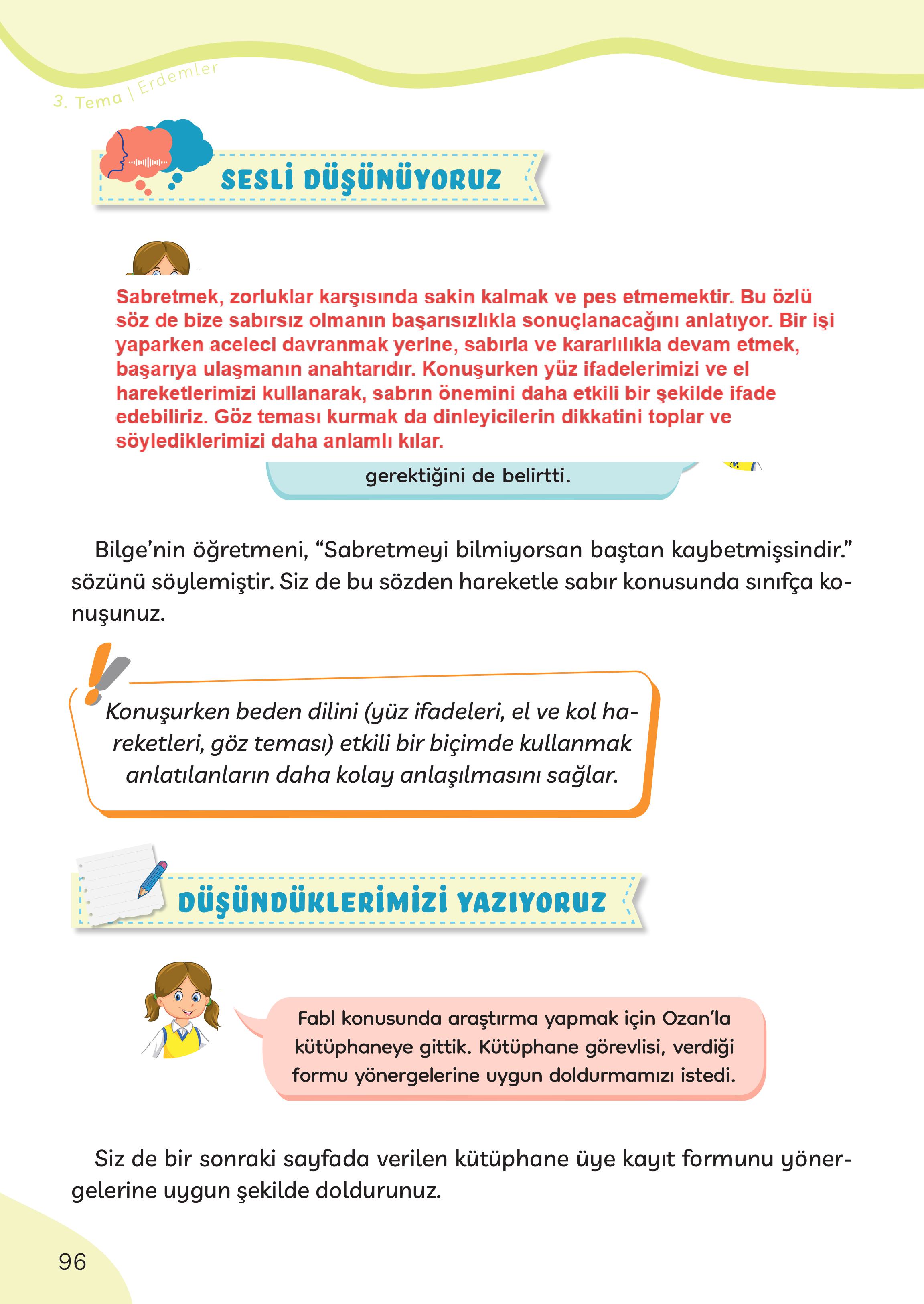 3. Sınıf Meb Yayınları Türkçe Ders Kitabı Sayfa 96 Cevapları 3. Sınıf Meb Yayınları Türkçe Ders Kitabı Sayfa 96 Cevapları