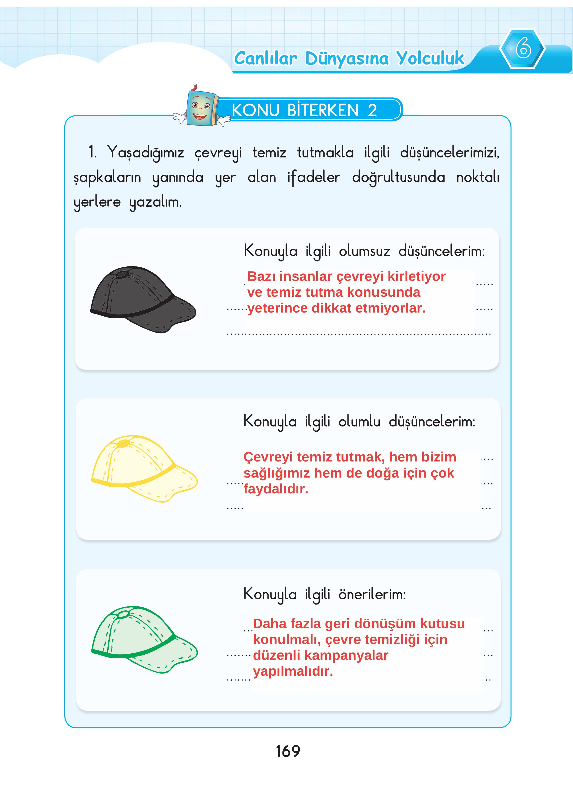 3. Sınıf Sdr Dikey Yayıncılık Fen Bilimleri Ders Kitabı Sayfa 169 Cevapları