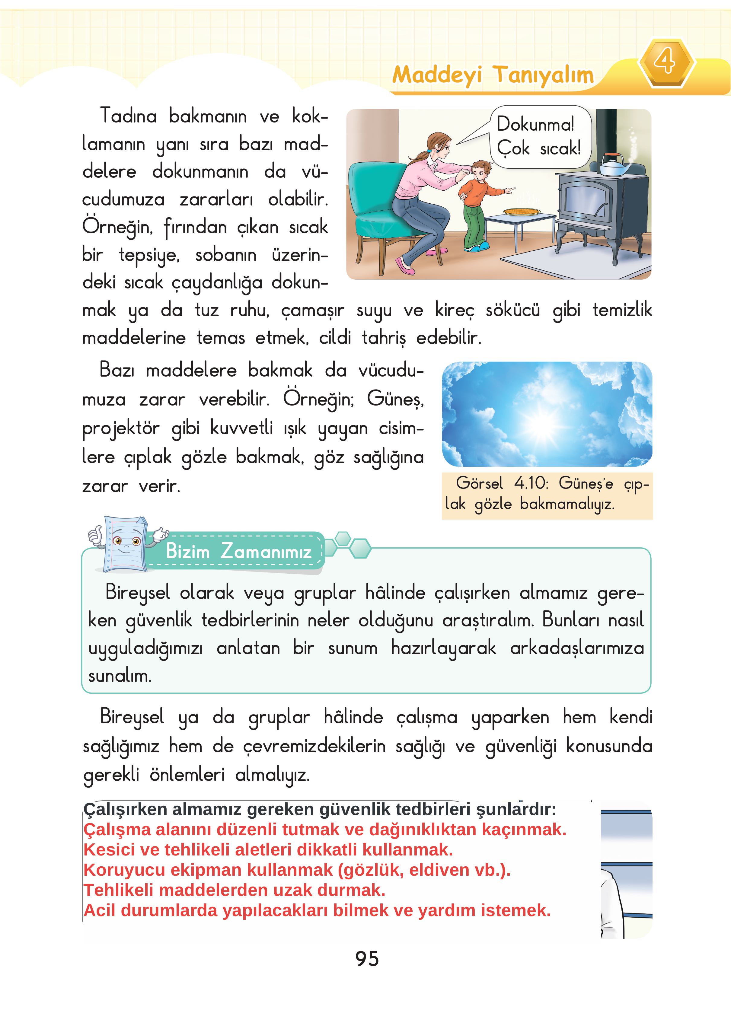 3. Sınıf Sdr Dikey Yayıncılık Fen Bilimleri Ders Kitabı Sayfa 95 Cevapları