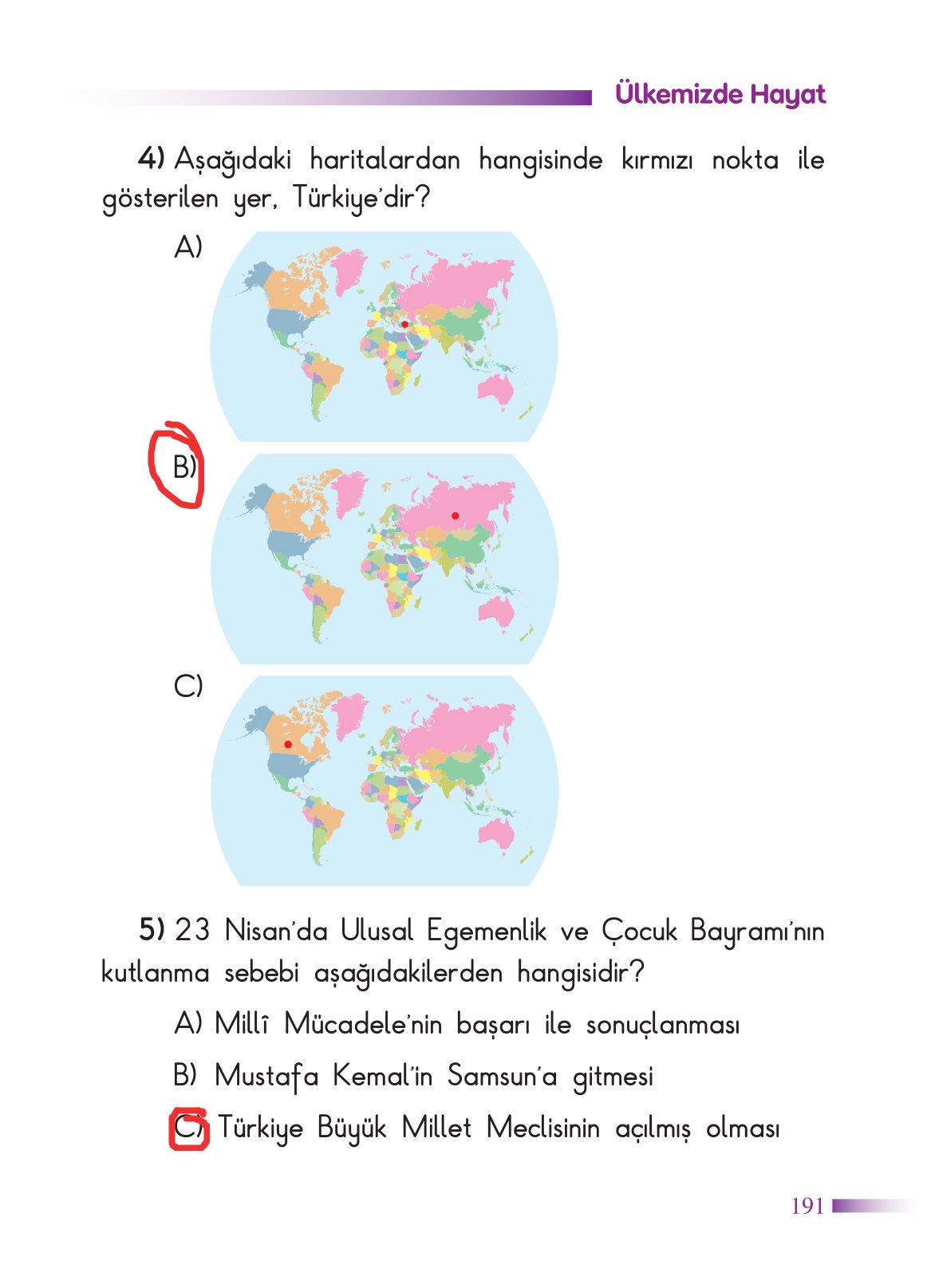 2. Sınıf Sdr Dikey Yayıncılık Hayat Bilgisi Ders Kitabı Sayfa 192 Cevapları