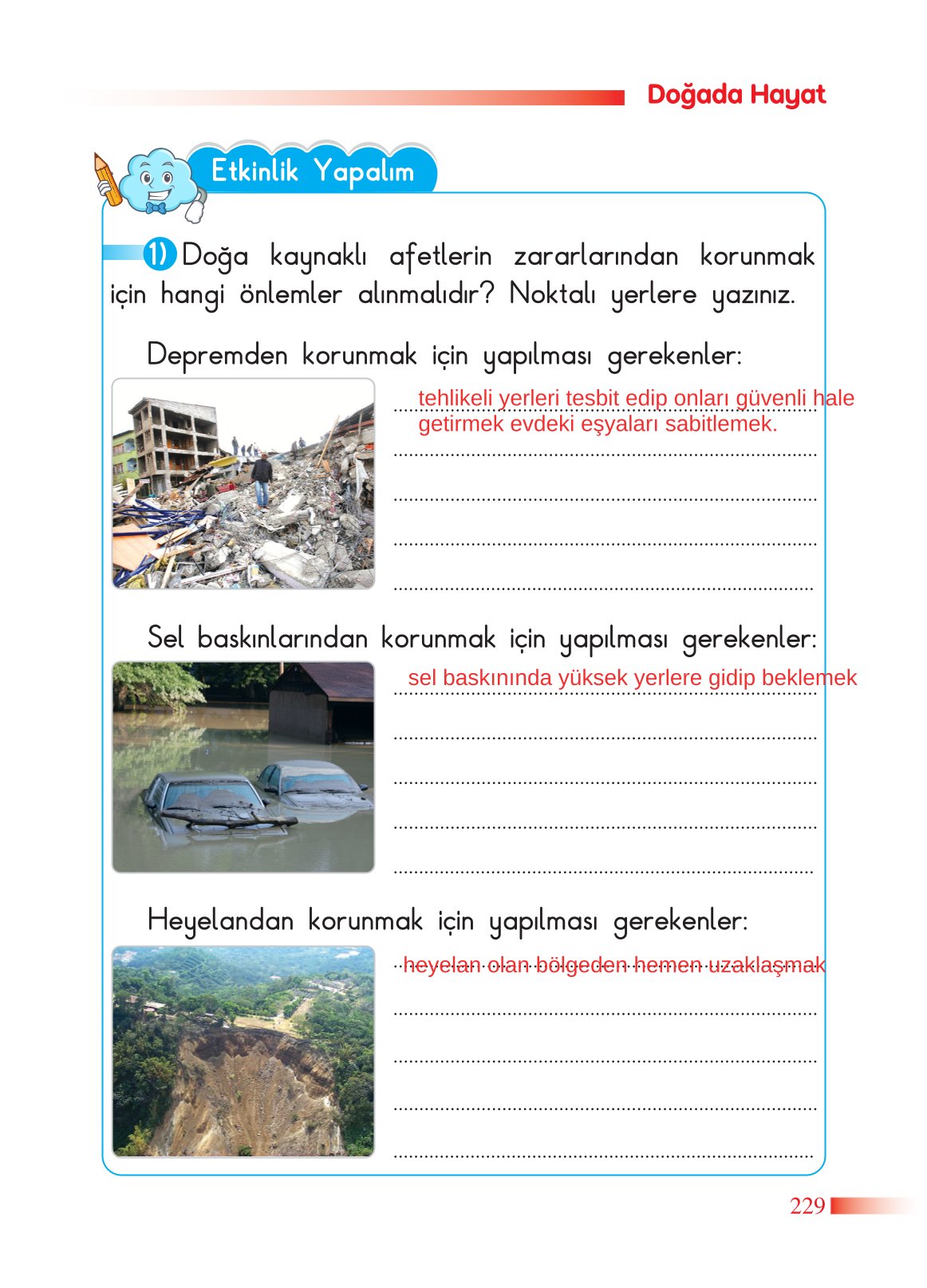 2. Sınıf Sdr Dikey Yayıncılık Hayat Bilgisi Ders Kitabı Sayfa 230 Cevapları