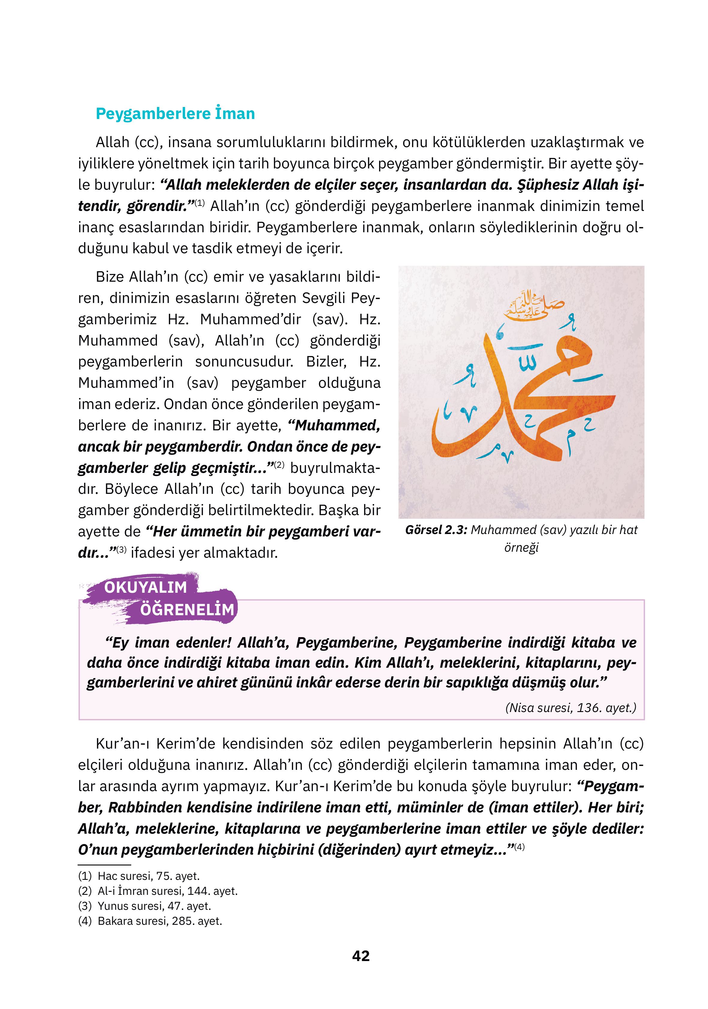 4. Sınıf Sdr Dikey Yayıncılık Din Kültürü Ve Ahlak Bilgisi Ders Kitabı Sayfa 42 Cevapları