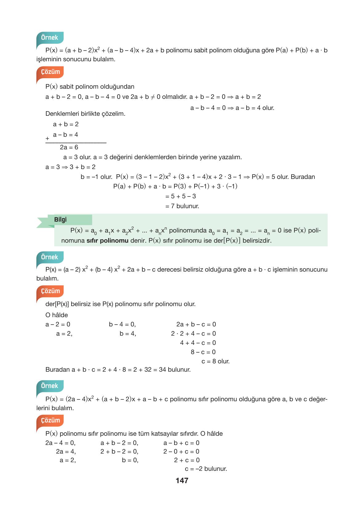 10. Sınıf Hecce Yayıncılık Matematik Ders Kitabı Sayfa 147 Cevapları