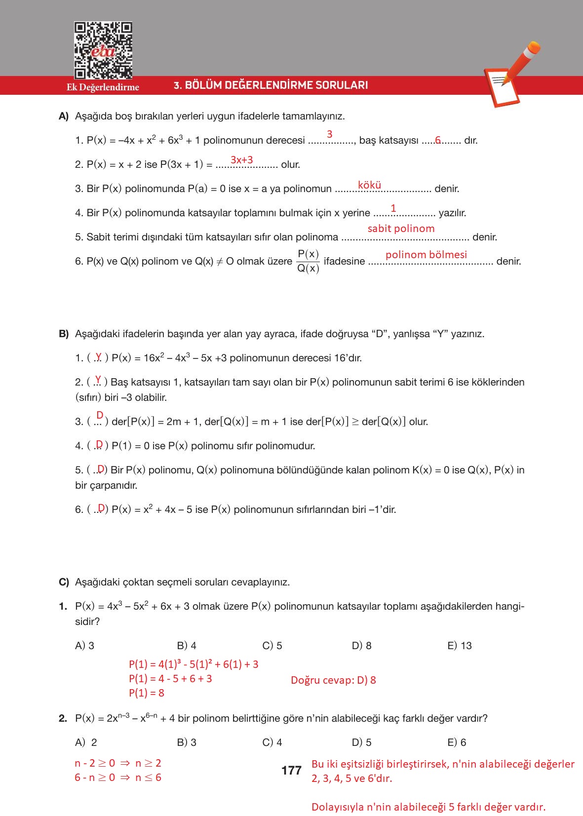 10. Sınıf Hecce Yayıncılık Matematik Ders Kitabı Sayfa 177 Cevapları