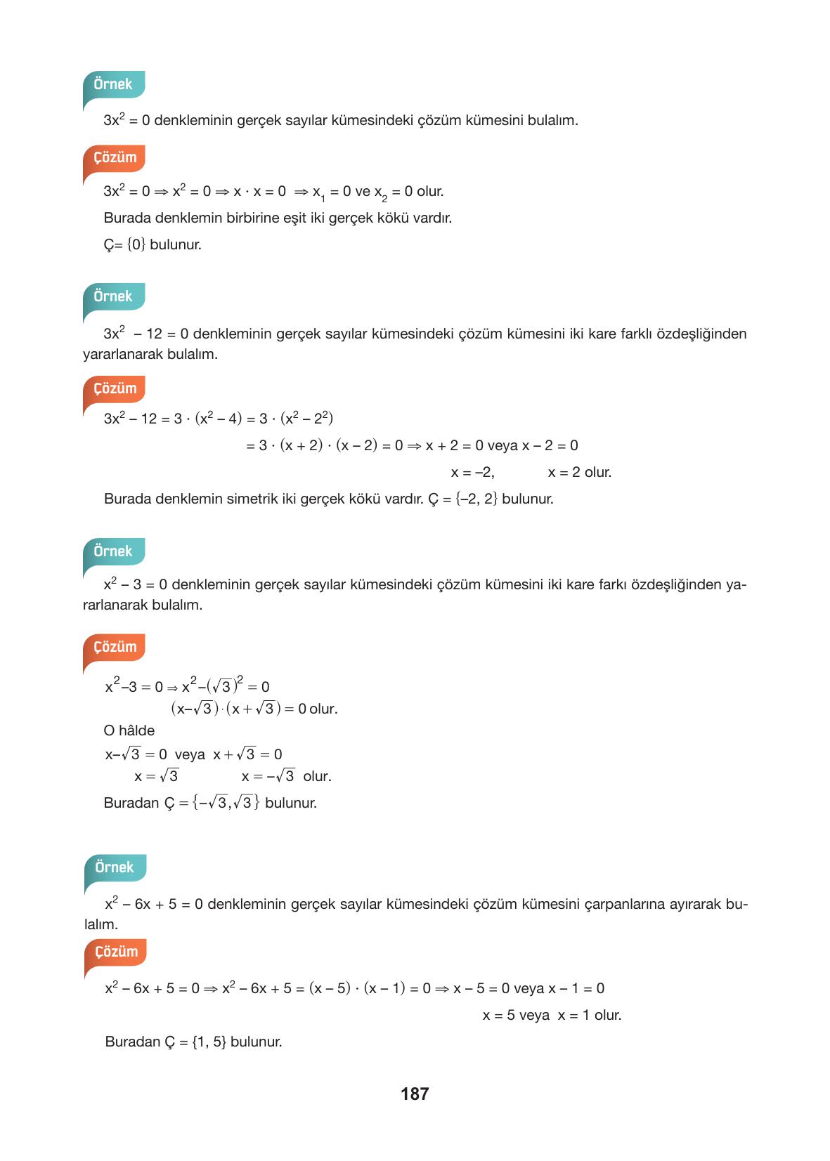 10. Sınıf Hecce Yayıncılık Matematik Ders Kitabı Sayfa 187 Cevapları 10. Sınıf Hecce Yayıncılık Matematik Ders Kitabı Sayfa 187 Cevapları