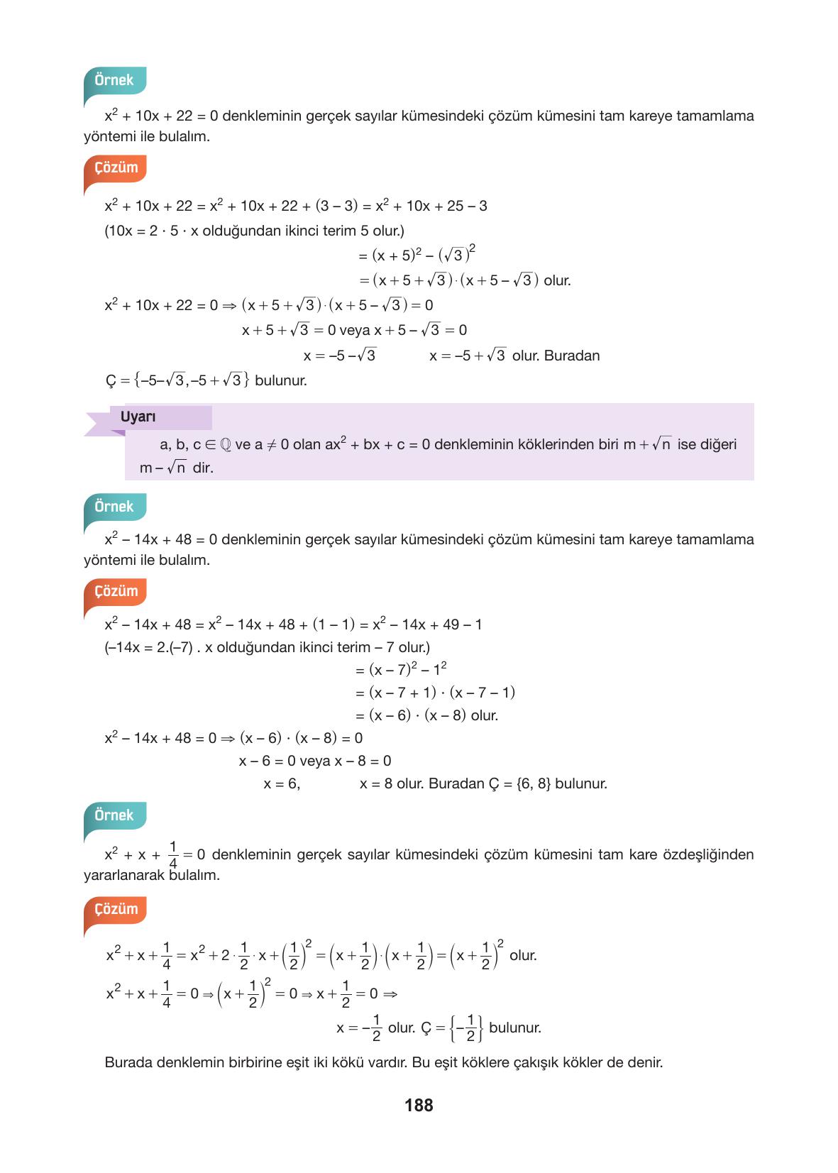10. Sınıf Hecce Yayıncılık Matematik Ders Kitabı Sayfa 188 Cevapları 10. Sınıf Hecce Yayıncılık Matematik Ders Kitabı Sayfa 188 Cevapları