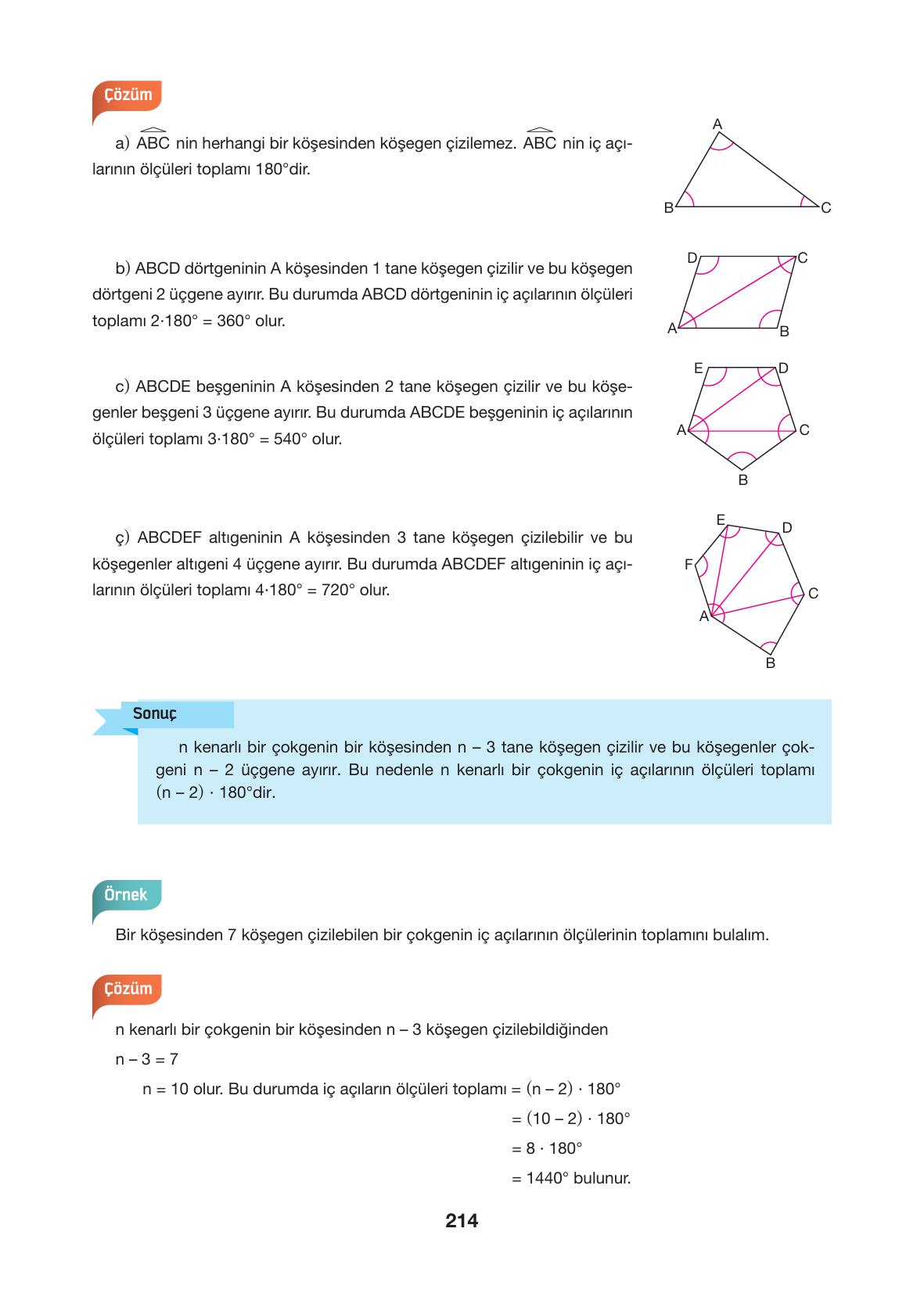 10. Sınıf Hecce Yayıncılık Matematik Ders Kitabı Sayfa 214 Cevapları