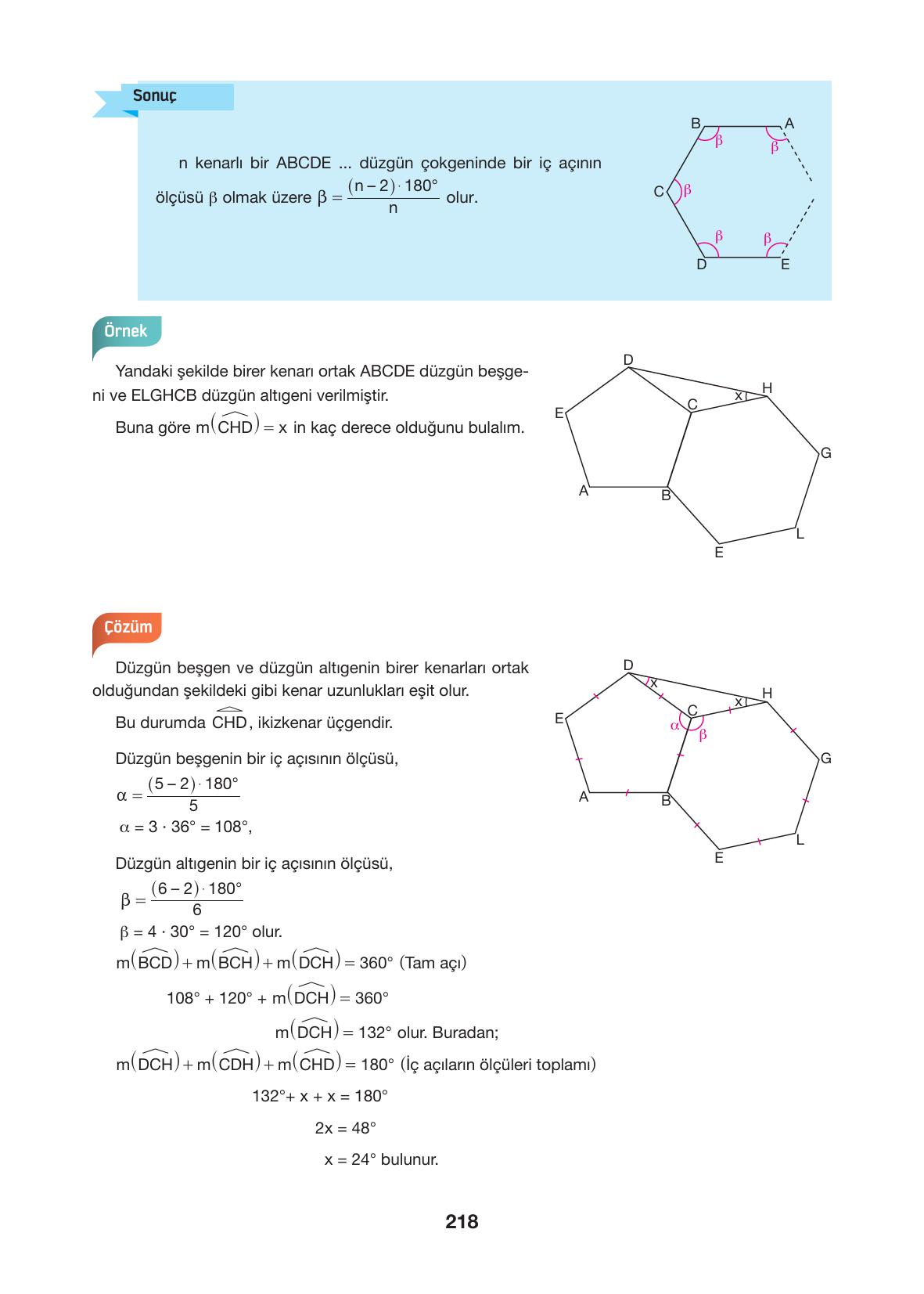 10. Sınıf Hecce Yayıncılık Matematik Ders Kitabı Sayfa 218 Cevapları