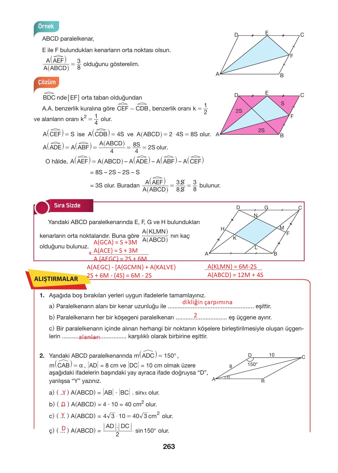 10. Sınıf Hecce Yayıncılık Matematik Ders Kitabı Sayfa 263 Cevapları