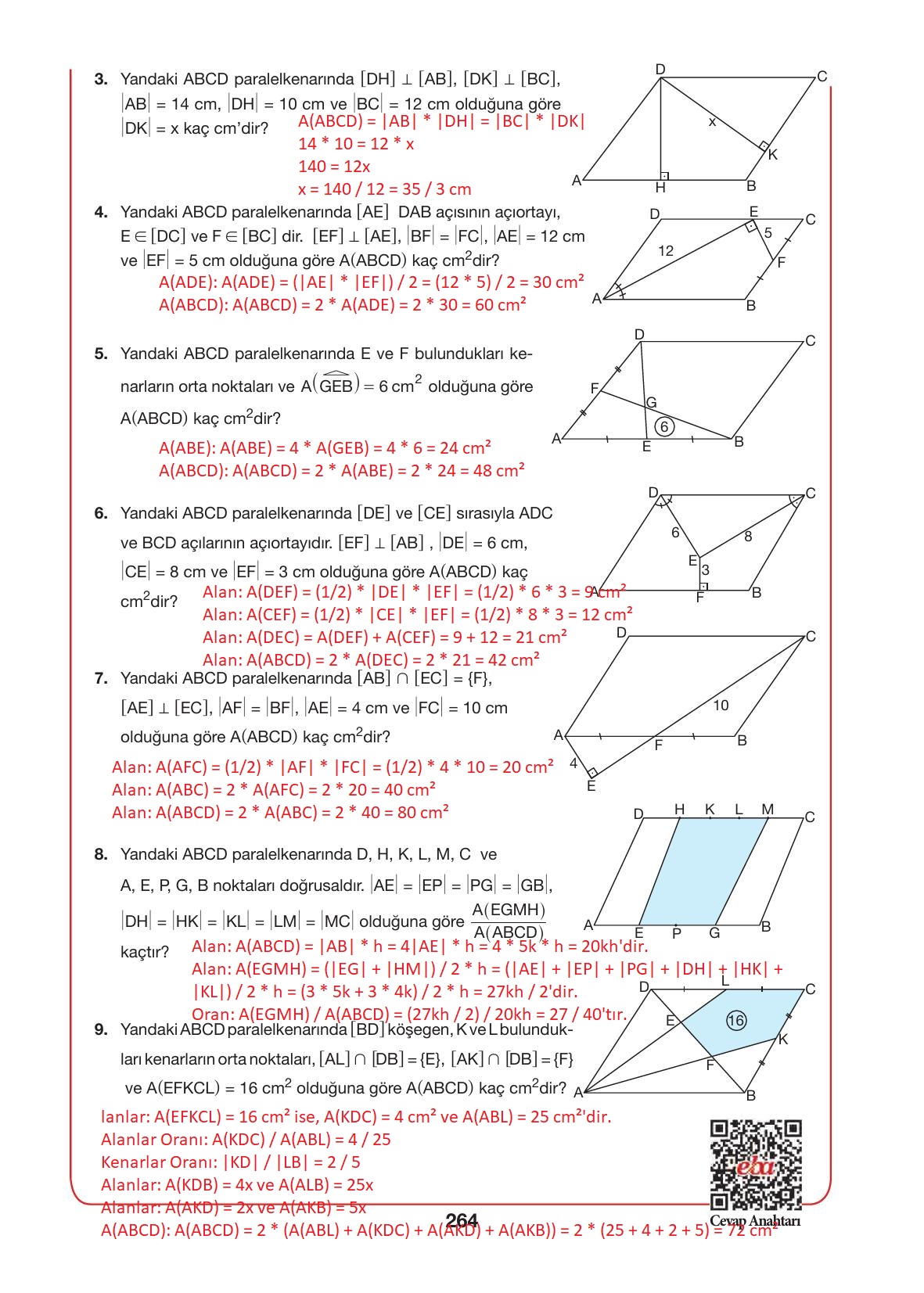 10. Sınıf Hecce Yayıncılık Matematik Ders Kitabı Sayfa 264 Cevapları