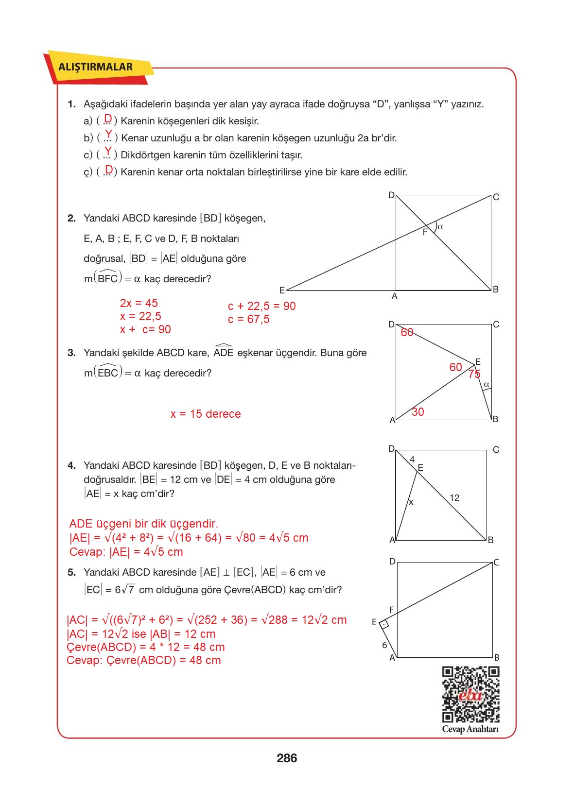 10. Sınıf Hecce Yayıncılık Matematik Ders Kitabı Sayfa 286 Cevapları
